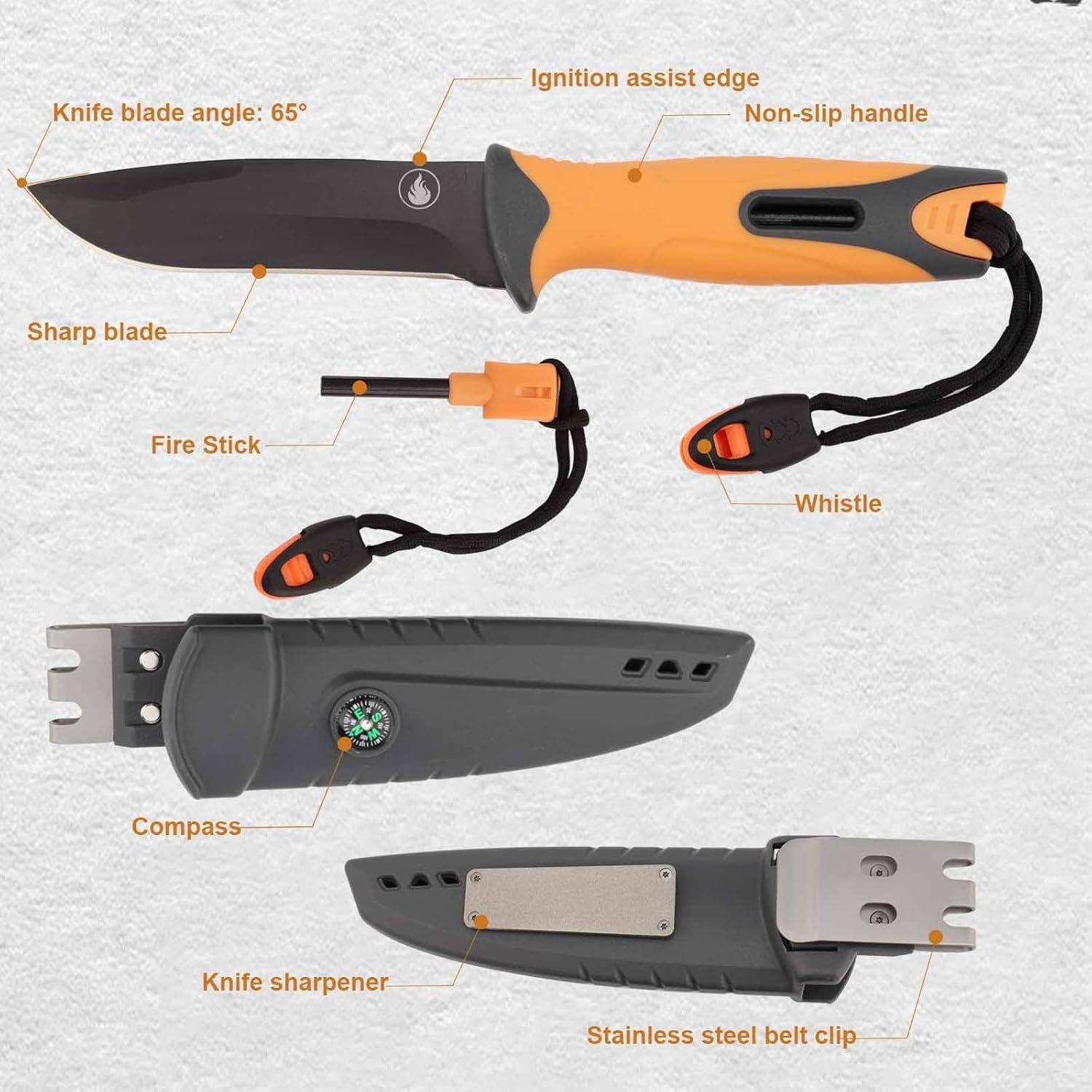 Cuchillo de Caza Fijo CHI SHANG con Funda y Accesorios