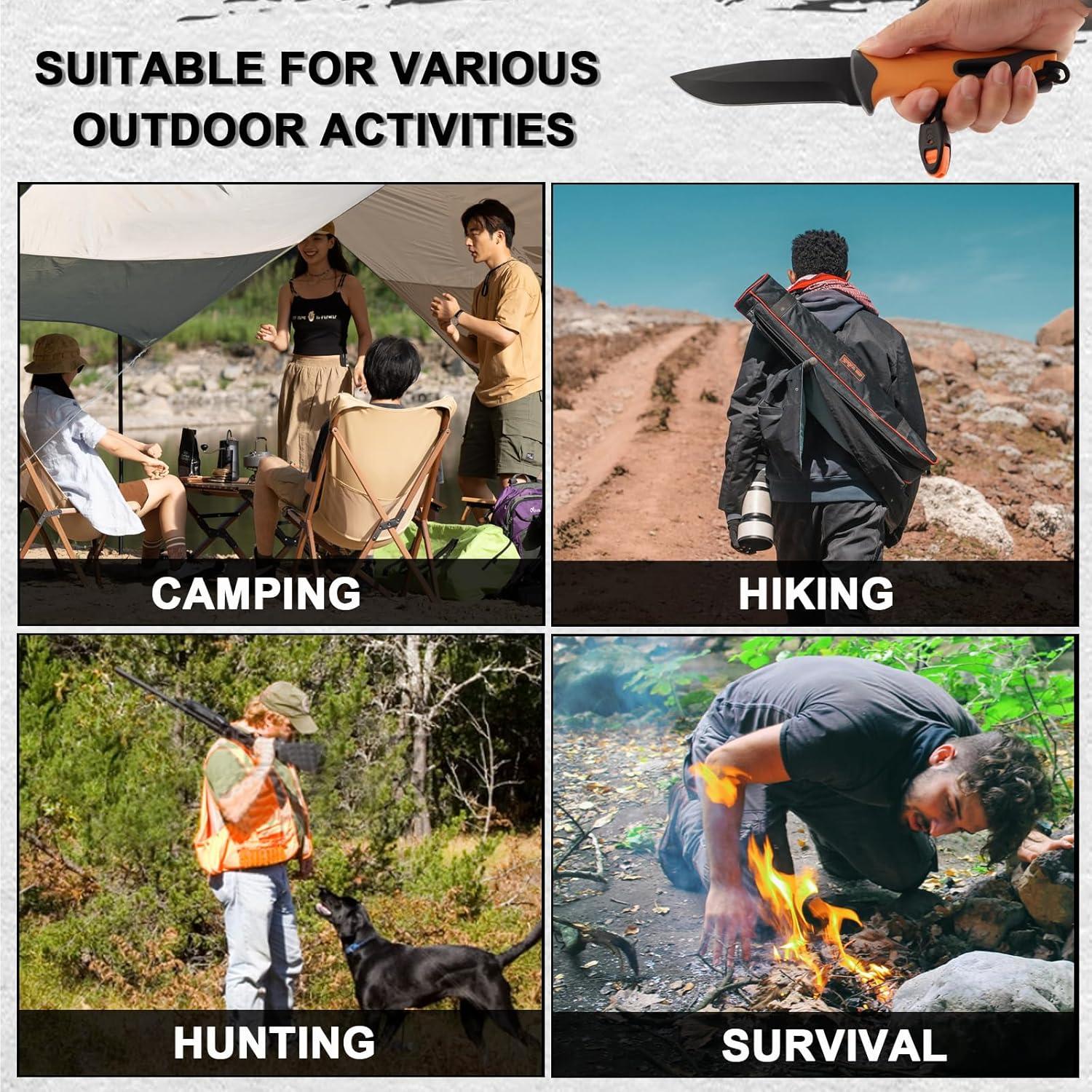 Cuchillo de Caza Fijo CHI SHANG con Funda y Accesorios