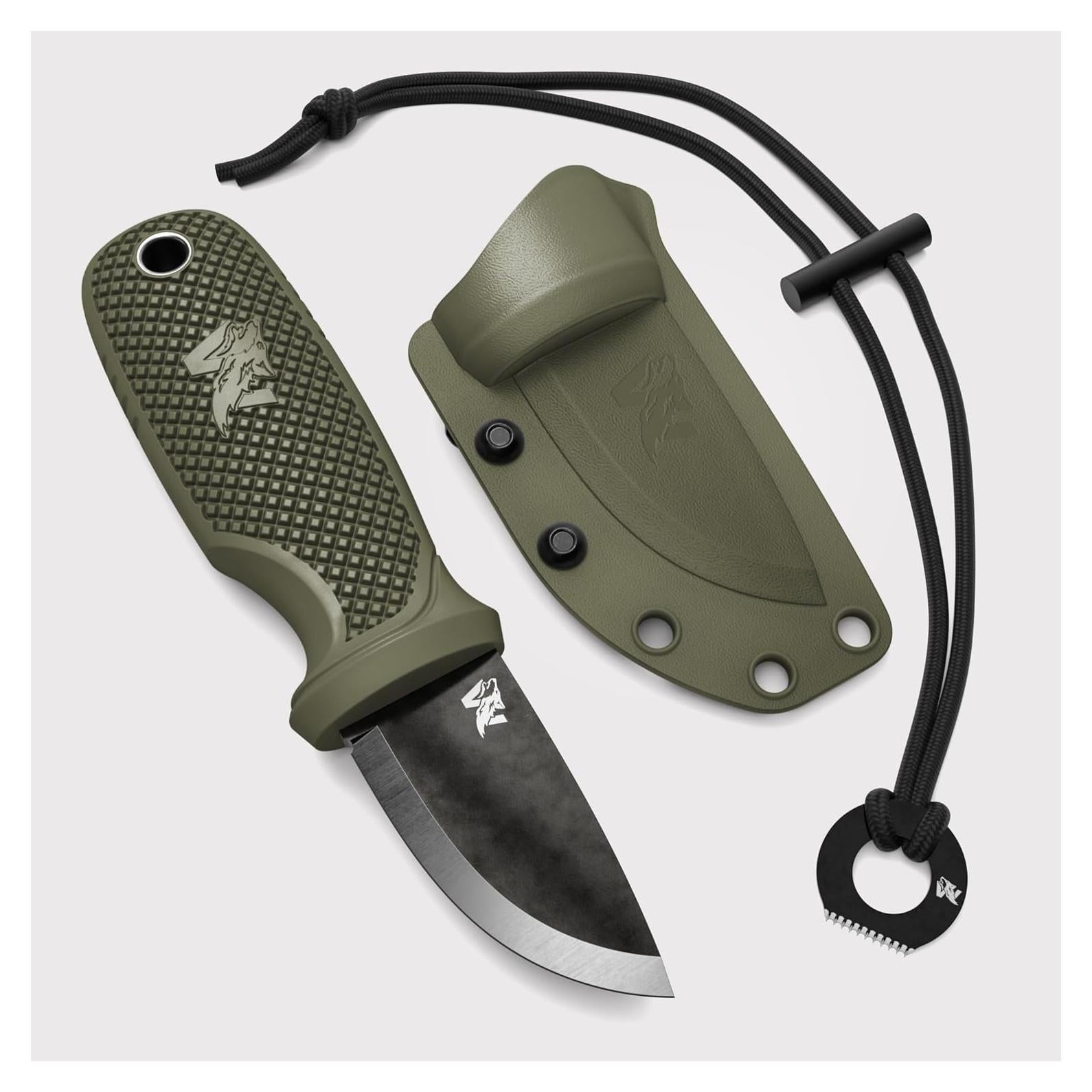 Cuchillo de Cuello EDC Odenwolf W-MINI 2 Verde con Funda