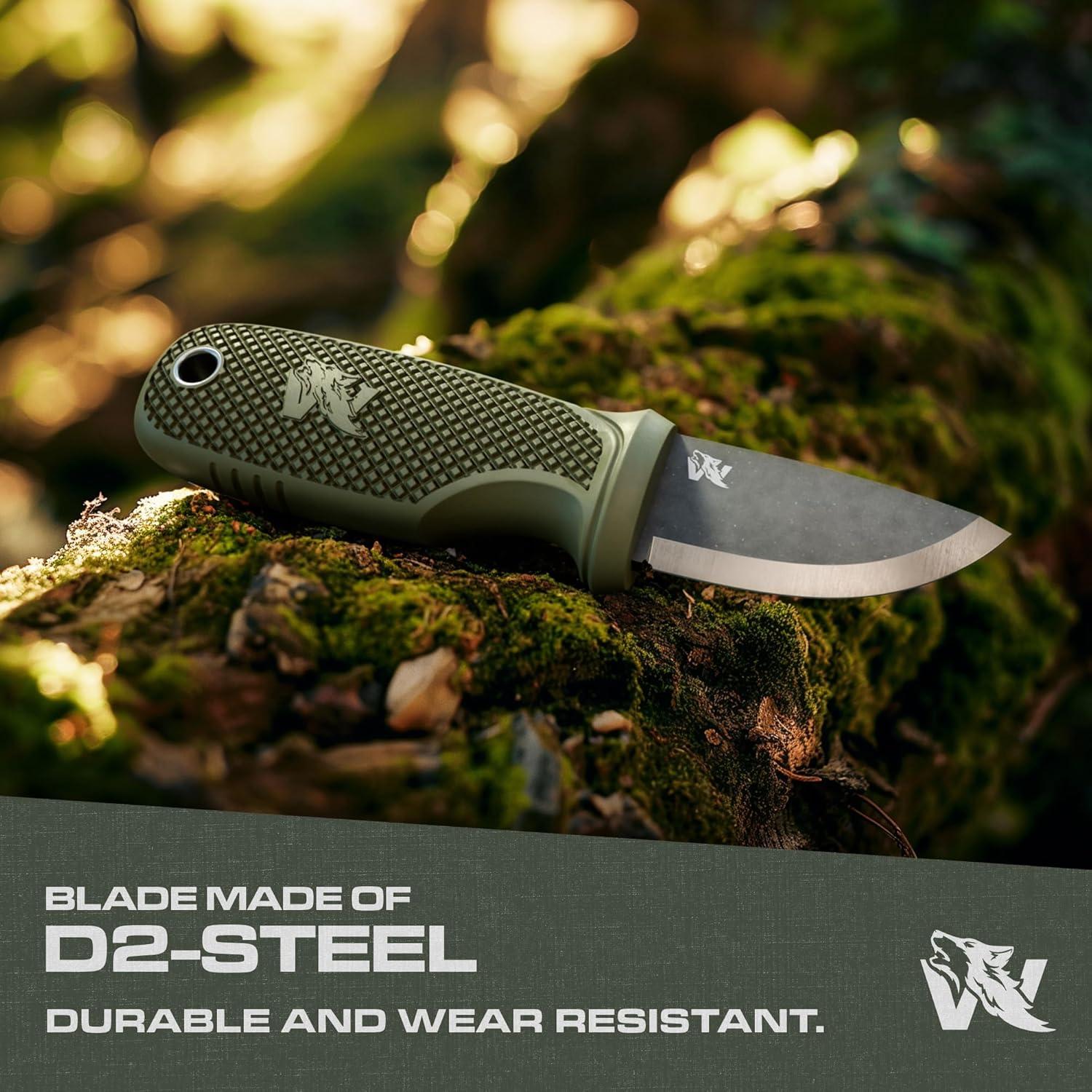 Cuchillo de Cuello EDC Odenwolf W-MINI 2 Verde con Funda