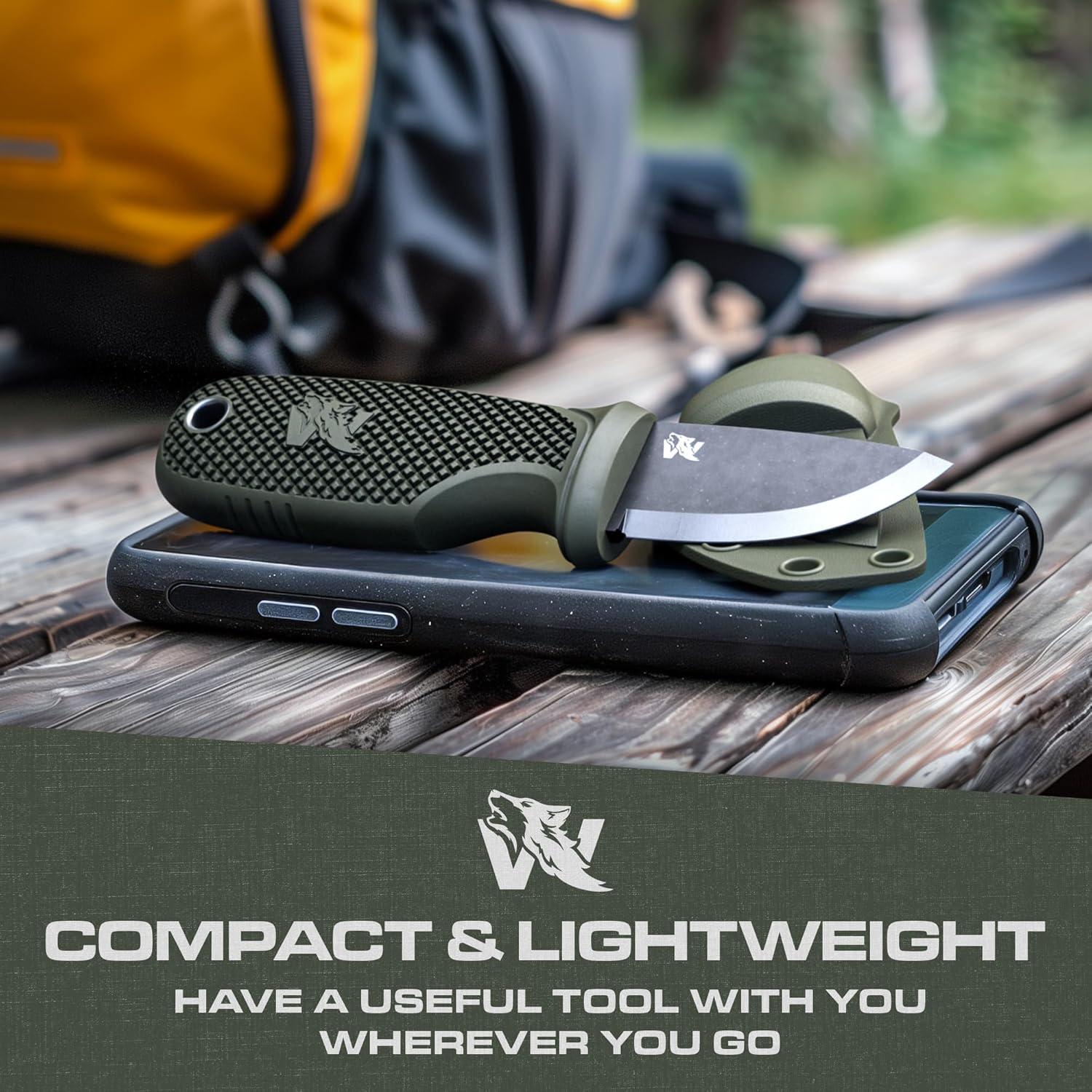 Cuchillo de Cuello EDC Odenwolf W-MINI 2 Verde con Funda