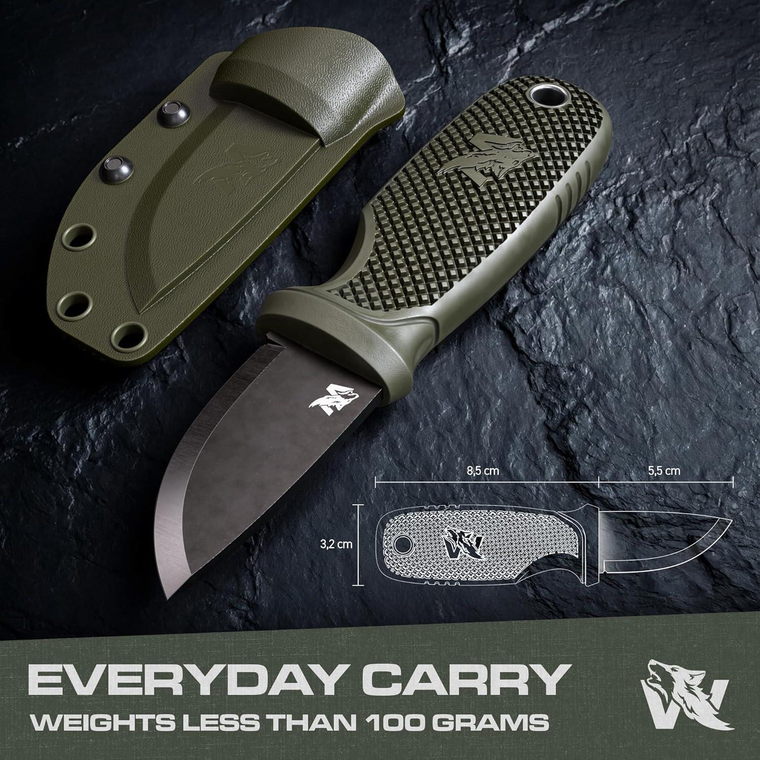 Cuchillo de Cuello EDC Odenwolf W-MINI 2 Verde con Funda