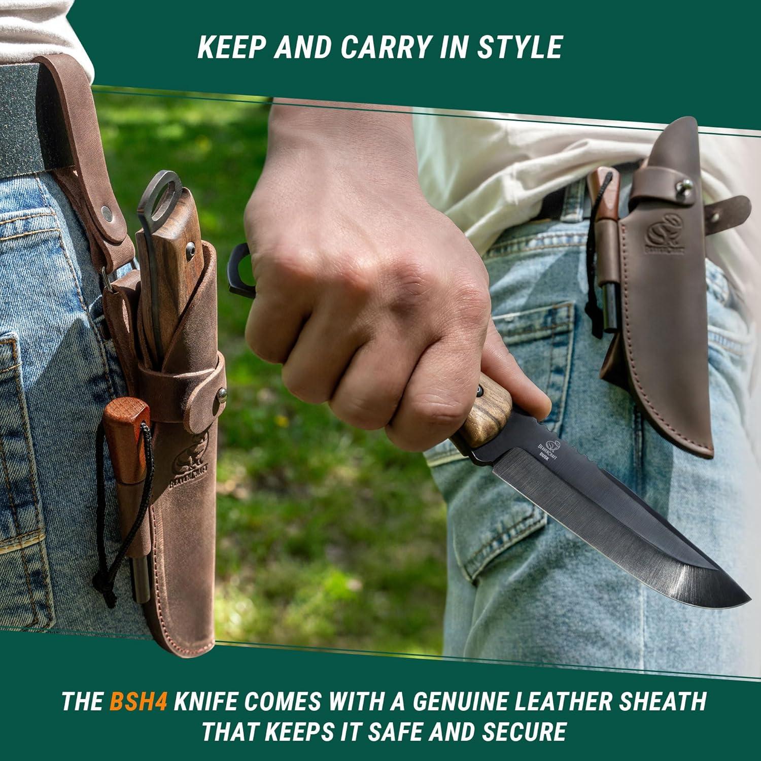 Cuchillo de Supervivencia BeaverCraft BSH4F con Funda y Varilla