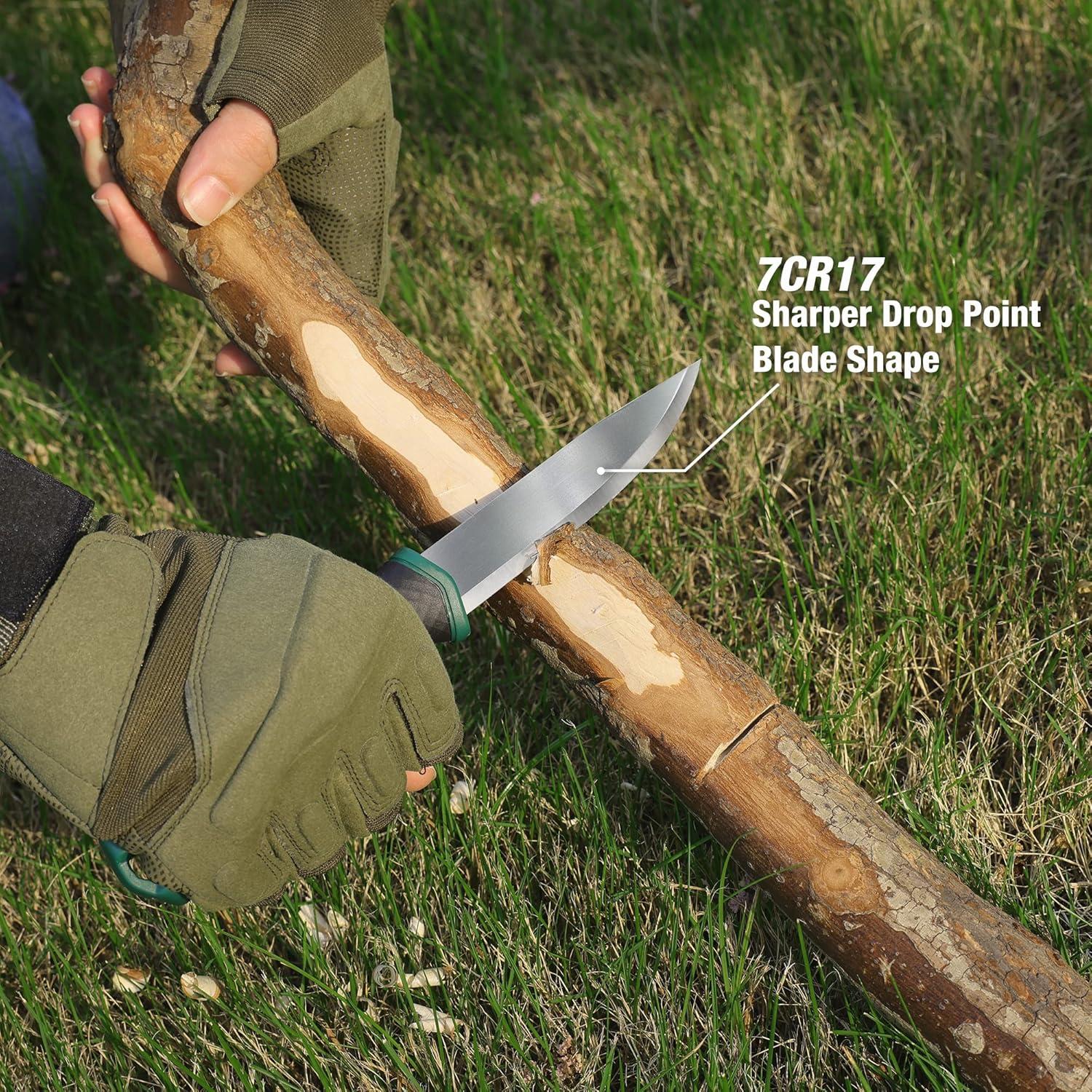 Cuchillo Bushcraft FLISSA F011032 con Funda de Nylon 10.92 cm