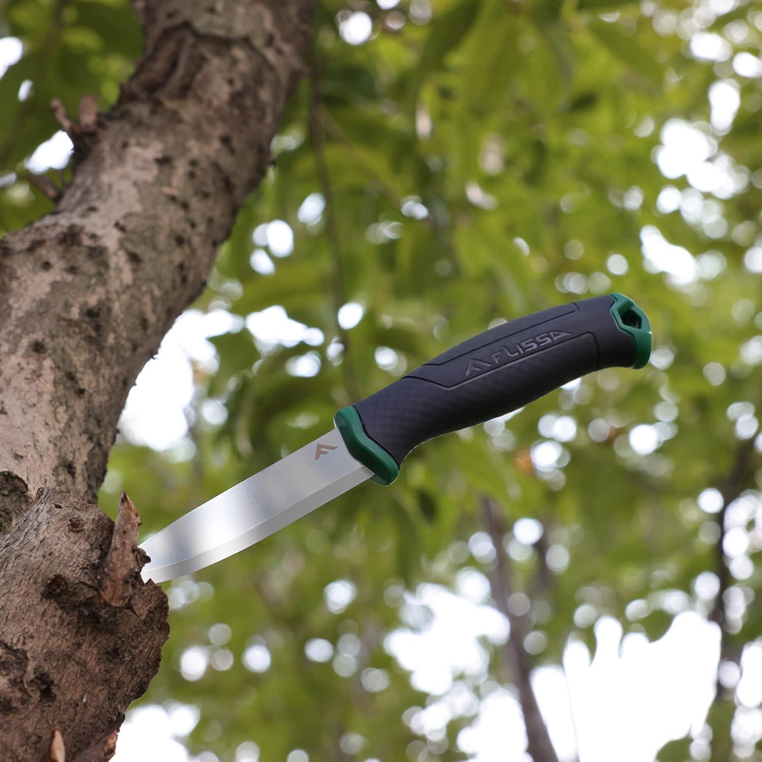 Cuchillo Bushcraft FLISSA F011032 con Funda de Nylon 10.92 cm