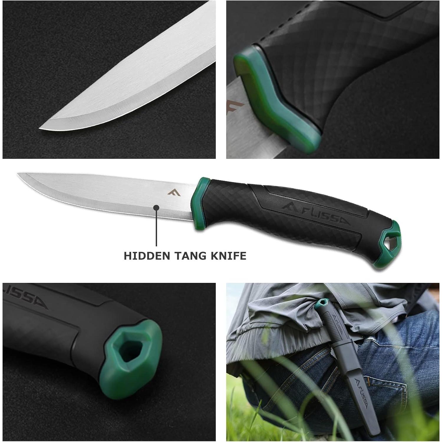 Cuchillo Bushcraft FLISSA F011032 con Funda de Nylon 10.92 cm