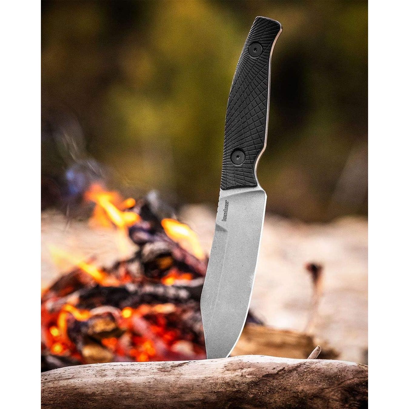 Cuchillo de Campo Kershaw Camp 5, Hoja D2 12.06 cm, Funda