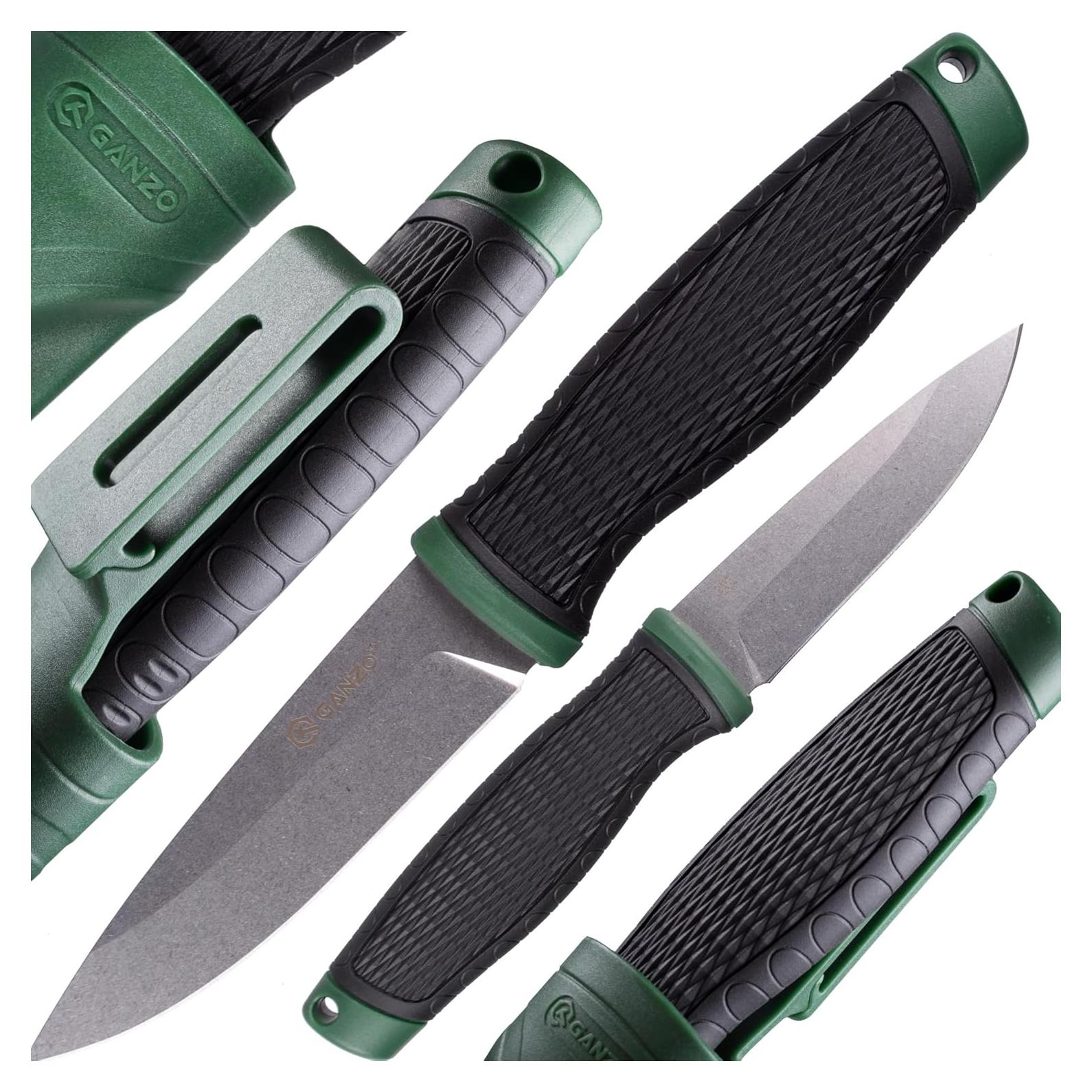 Cuchillo de Hoja Fija Ganzo G806-GB Acero Inoxidable Verde