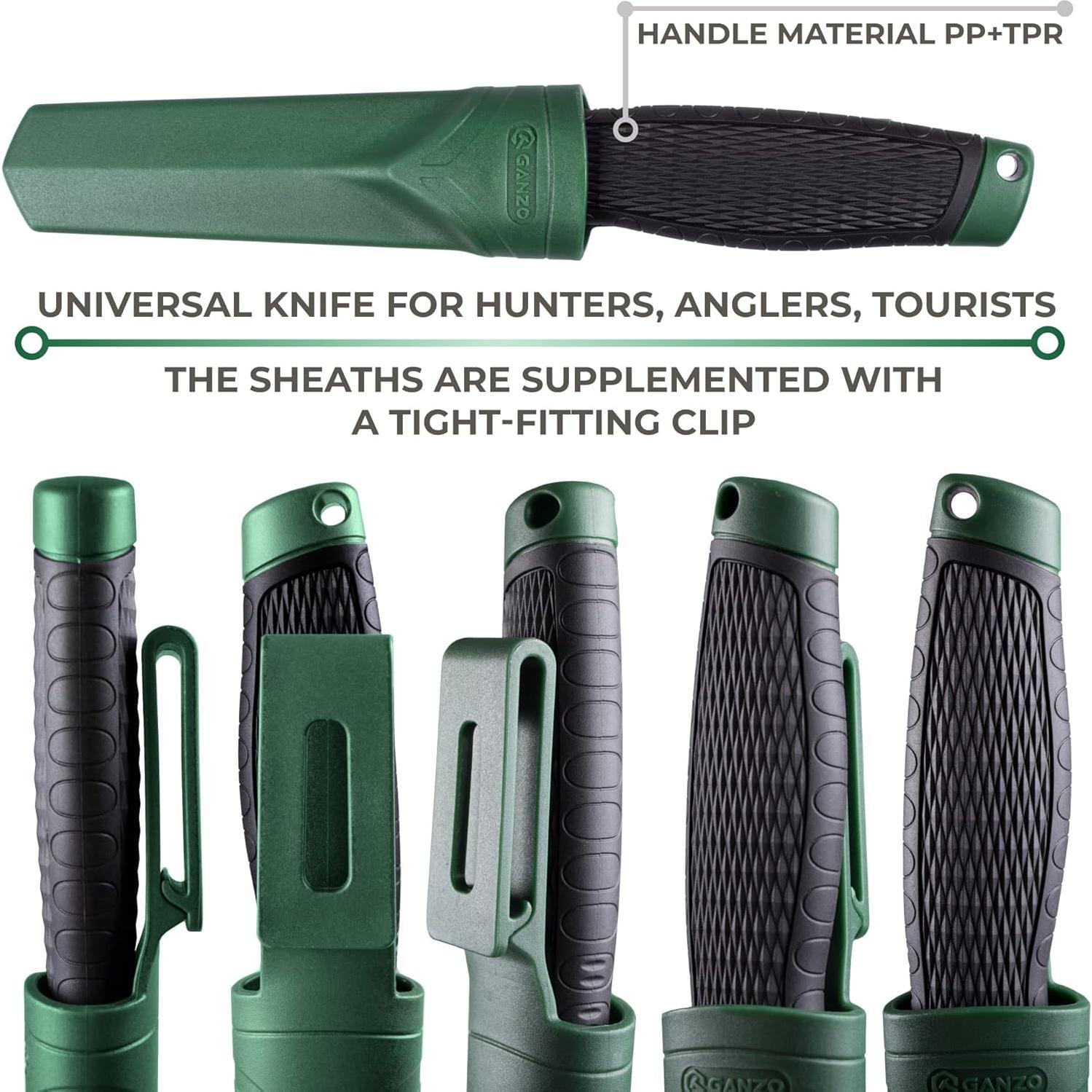 Cuchillo de Hoja Fija Ganzo G806-GB Acero Inoxidable Verde