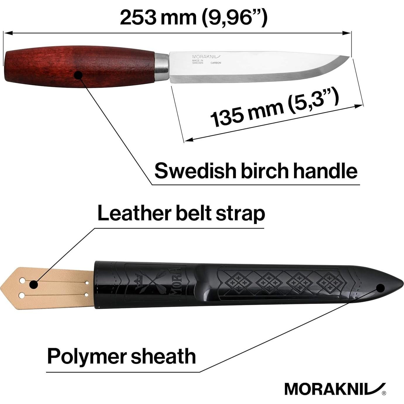 Cuchillo Morakniv Clásico No. 3 de Acero al Carbono 13.5 cm