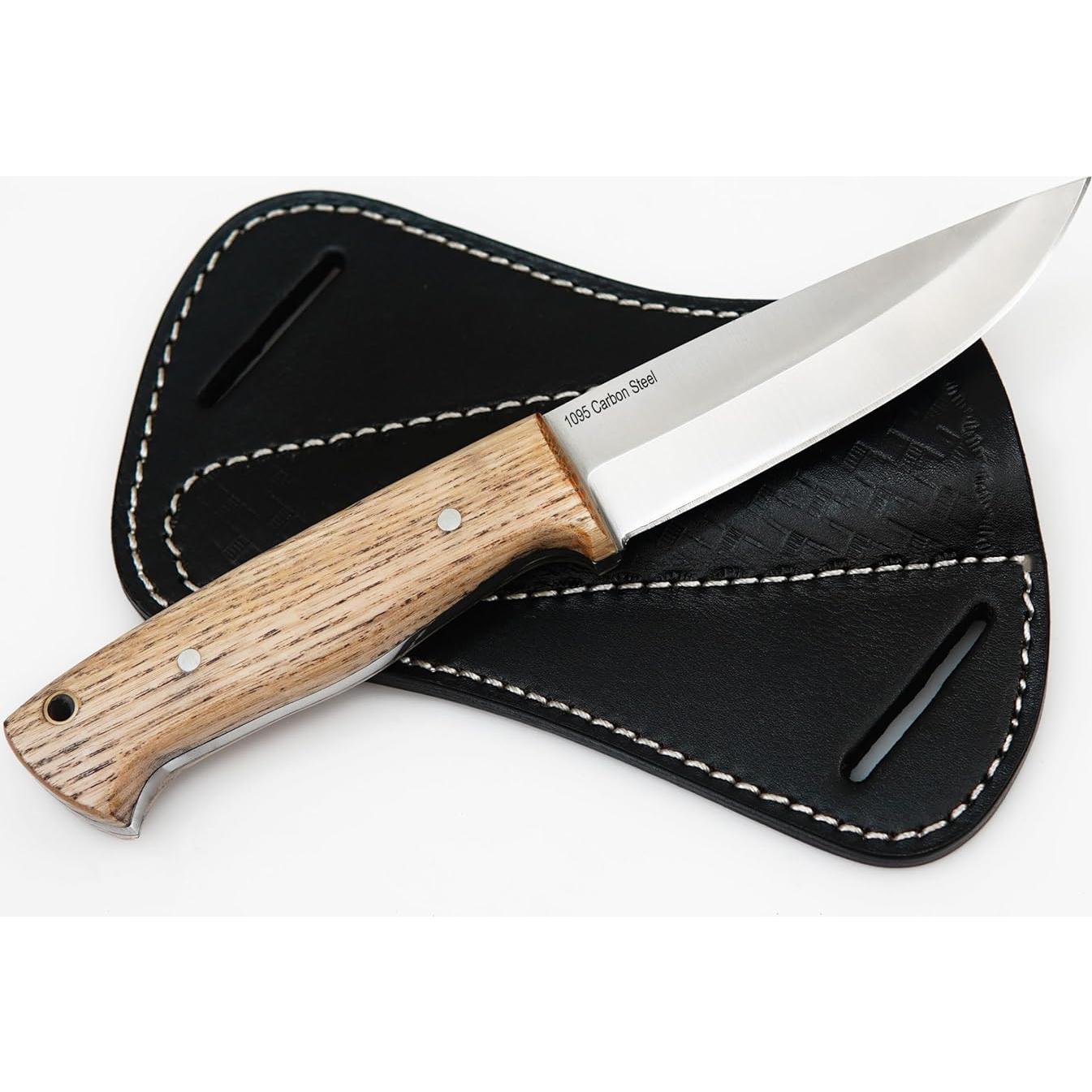 Cuchillo de Bushcraft Ottoza 394 con Mango de Madera de Fresno