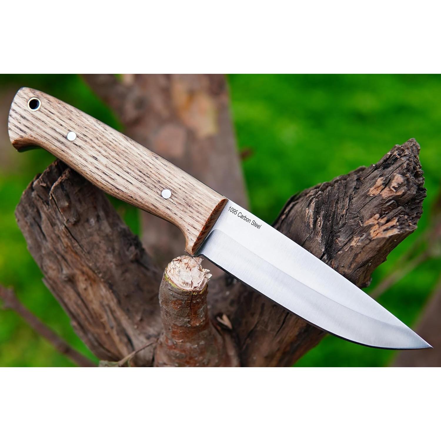 Cuchillo de Bushcraft Ottoza 394 con Mango de Madera de Fresno