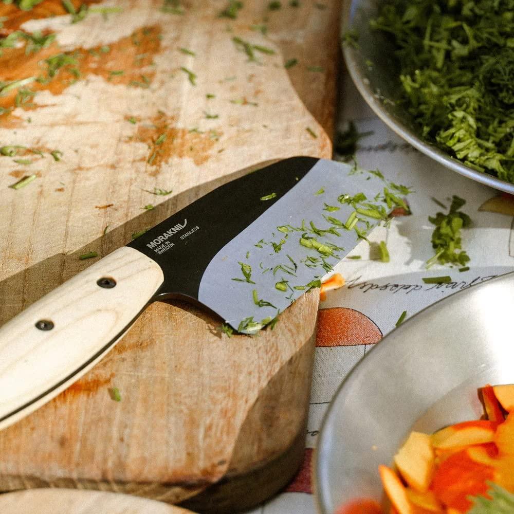 Cuchillo Morakniv Rombo de Acero Inoxidable con Funda de Cuero