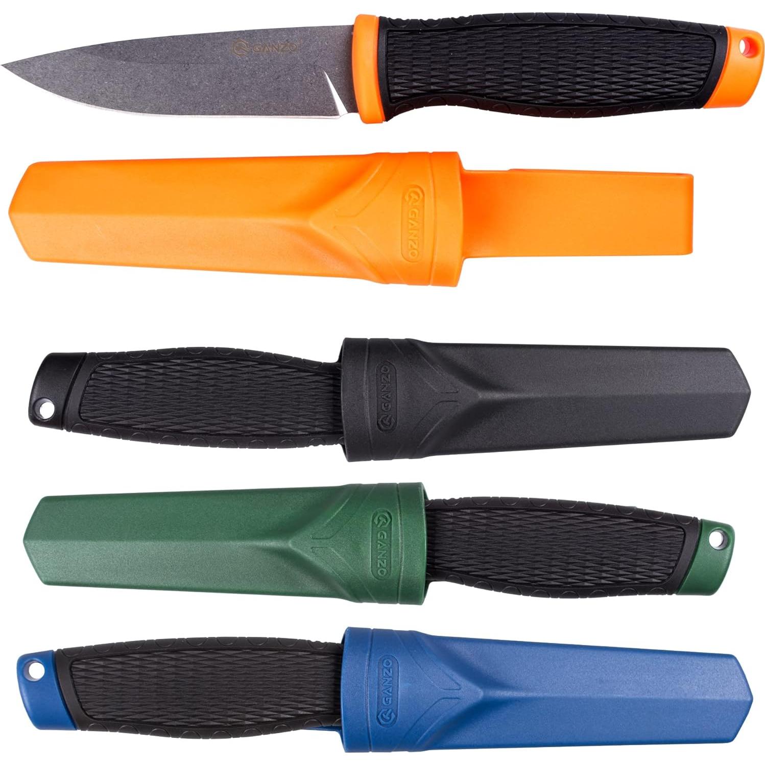 Cuchillo Ganzo G806-OR Hoja Fija 9.8 cm Acero 8CR14 Antideslizante