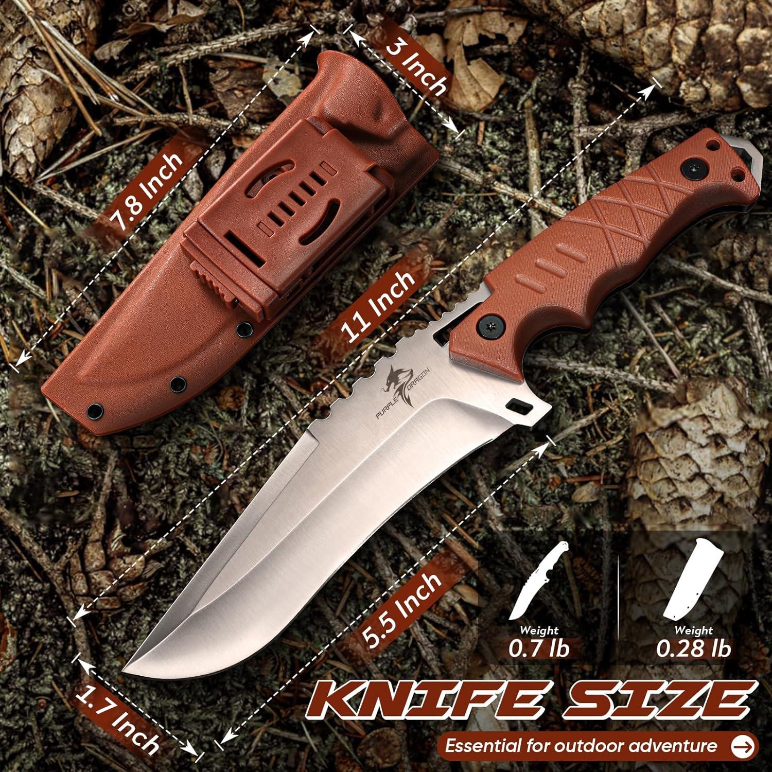 Cuchillo de Supervivencia Dragón Púrpura con Funda Kydex 27.94 cm