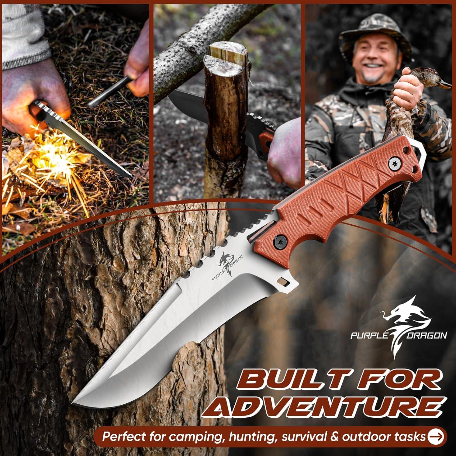 Cuchillo de Supervivencia Dragón Púrpura con Funda Kydex 27.94 cm