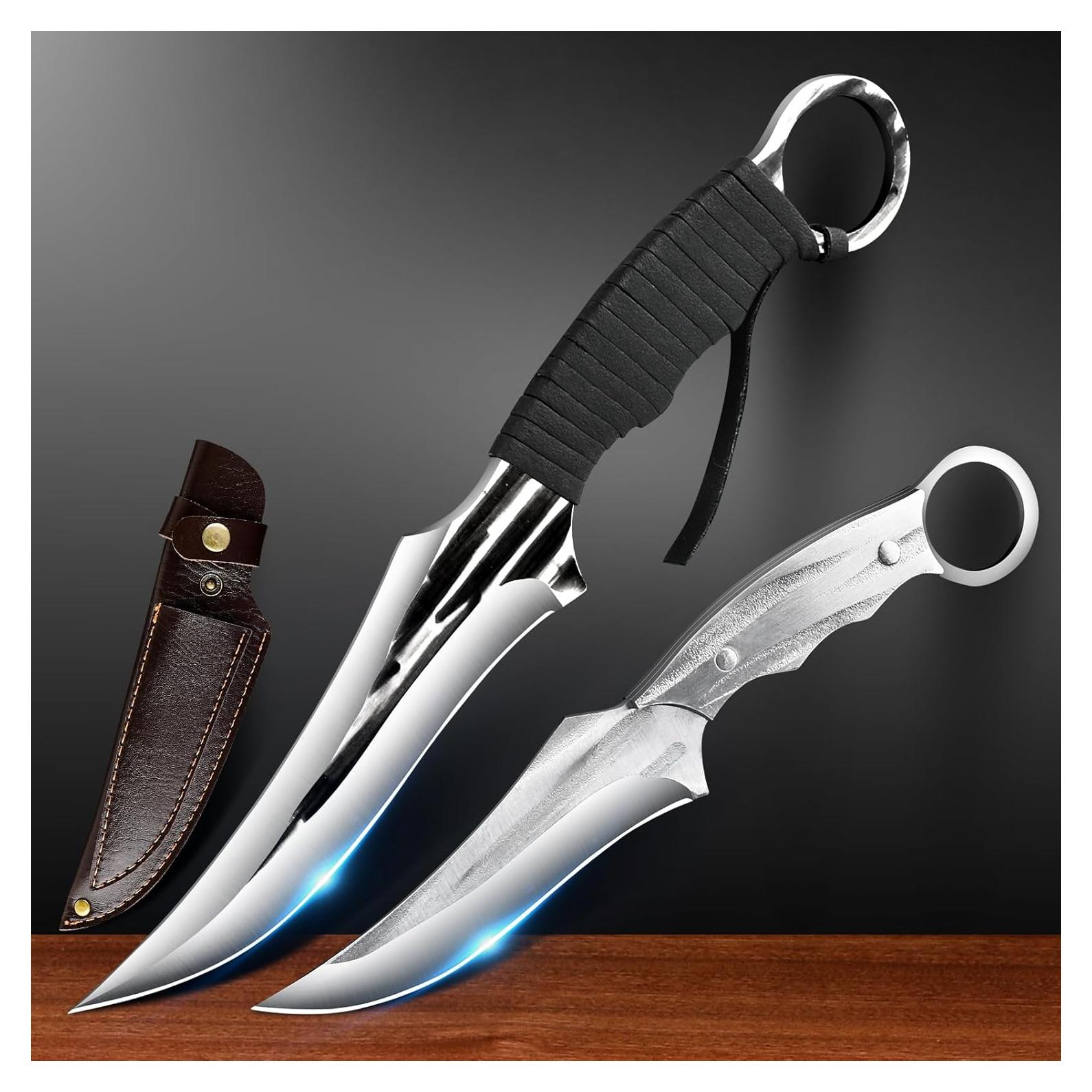 Juego de Cuchillos de Caza Zarfand - 2 Piezas, Acero Inoxidable