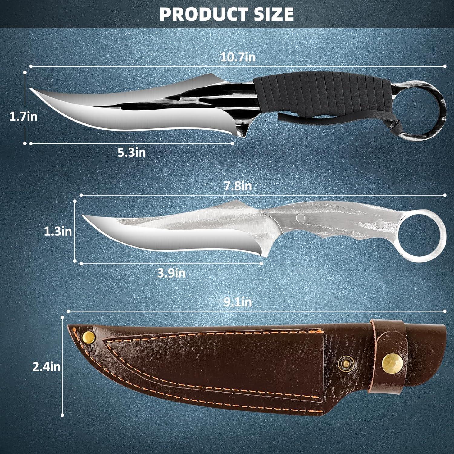 Juego de Cuchillos de Caza Zarfand - 2 Piezas, Acero Inoxidable