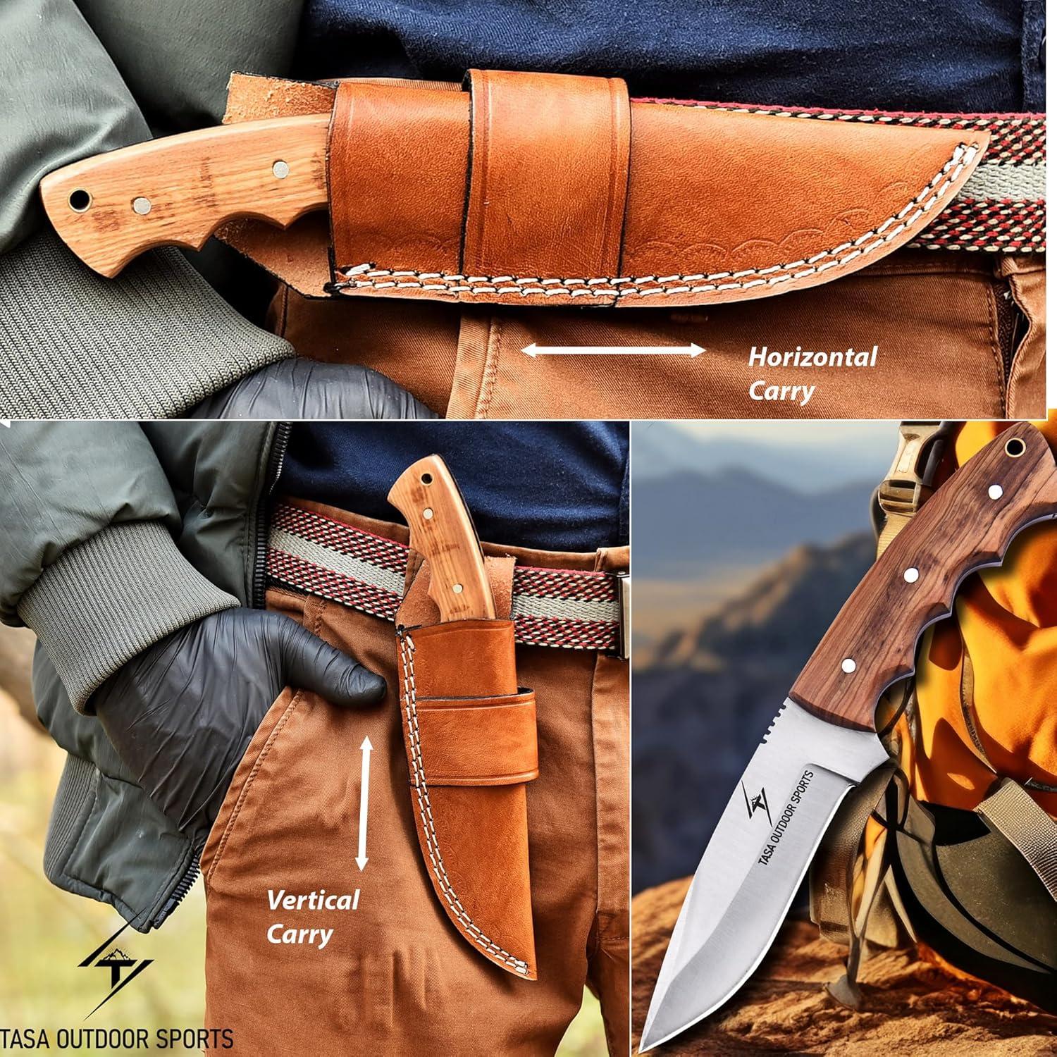 Cuchillo de Caza TASA Phantom 11.43 cm con Funda de Cuero