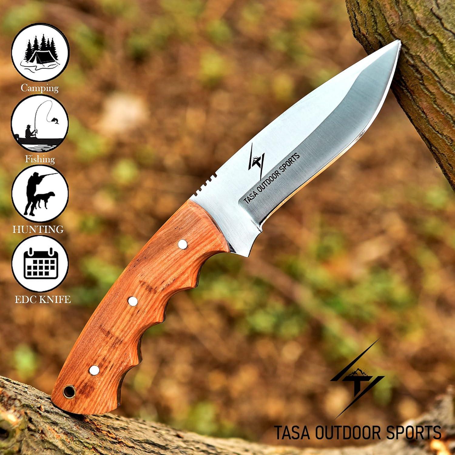 Cuchillo de Caza TASA Phantom 11.43 cm con Funda de Cuero