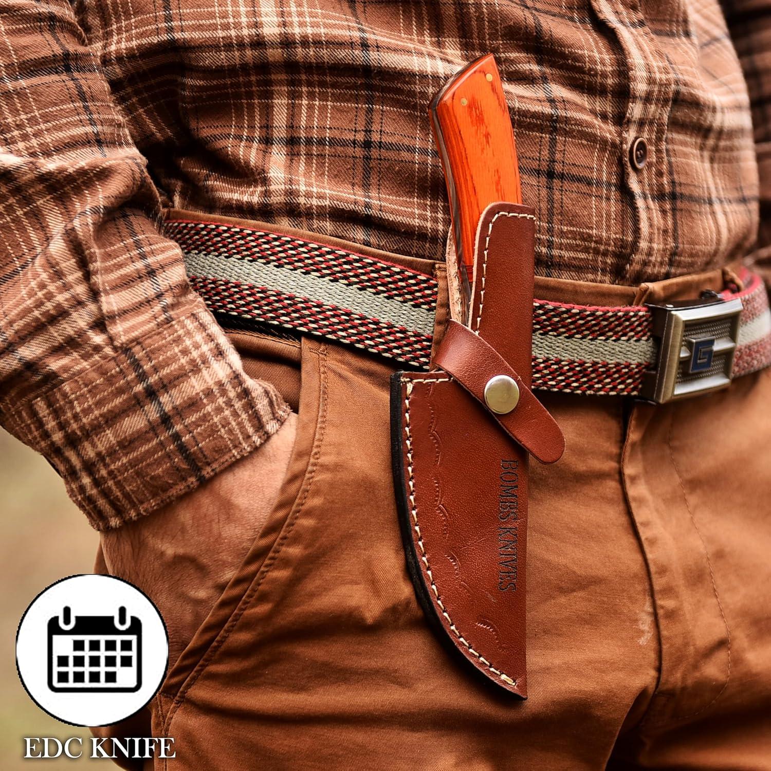 Cuchillo de Caza Damasco Bombs Knives 22.86 cm con Funda