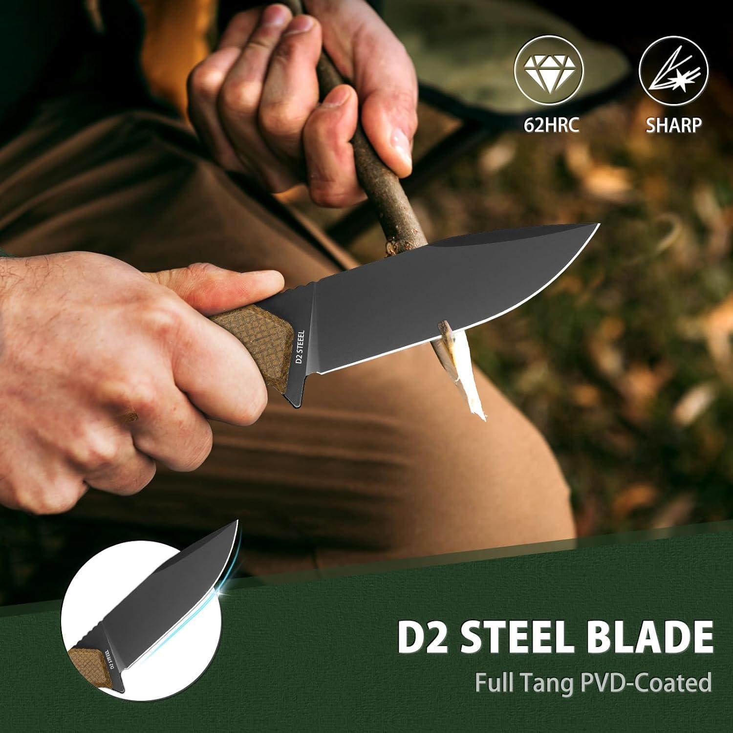 Cuchillo de Supervivencia NedFoss BOAR 10.4 cm D2 Mango Completo