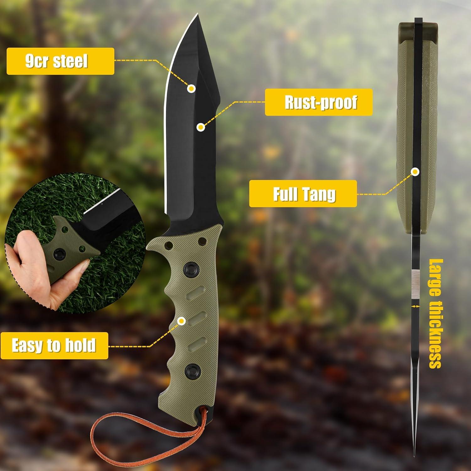 Cuchillo Táctico de Supervivencia Brarvagur Verde 26.67 cm