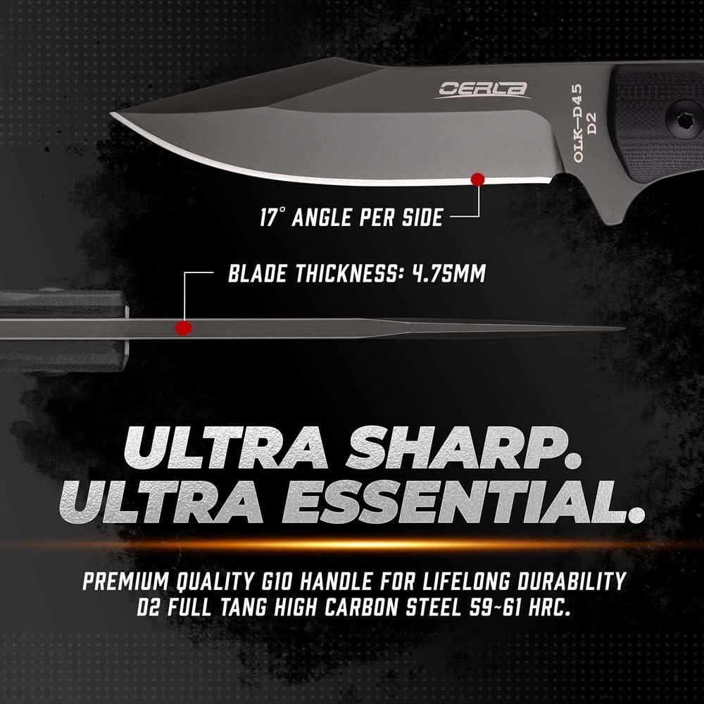 Cuchillo Táctico OERLA OLK-D45 Acero D2 Mango G10 225mm