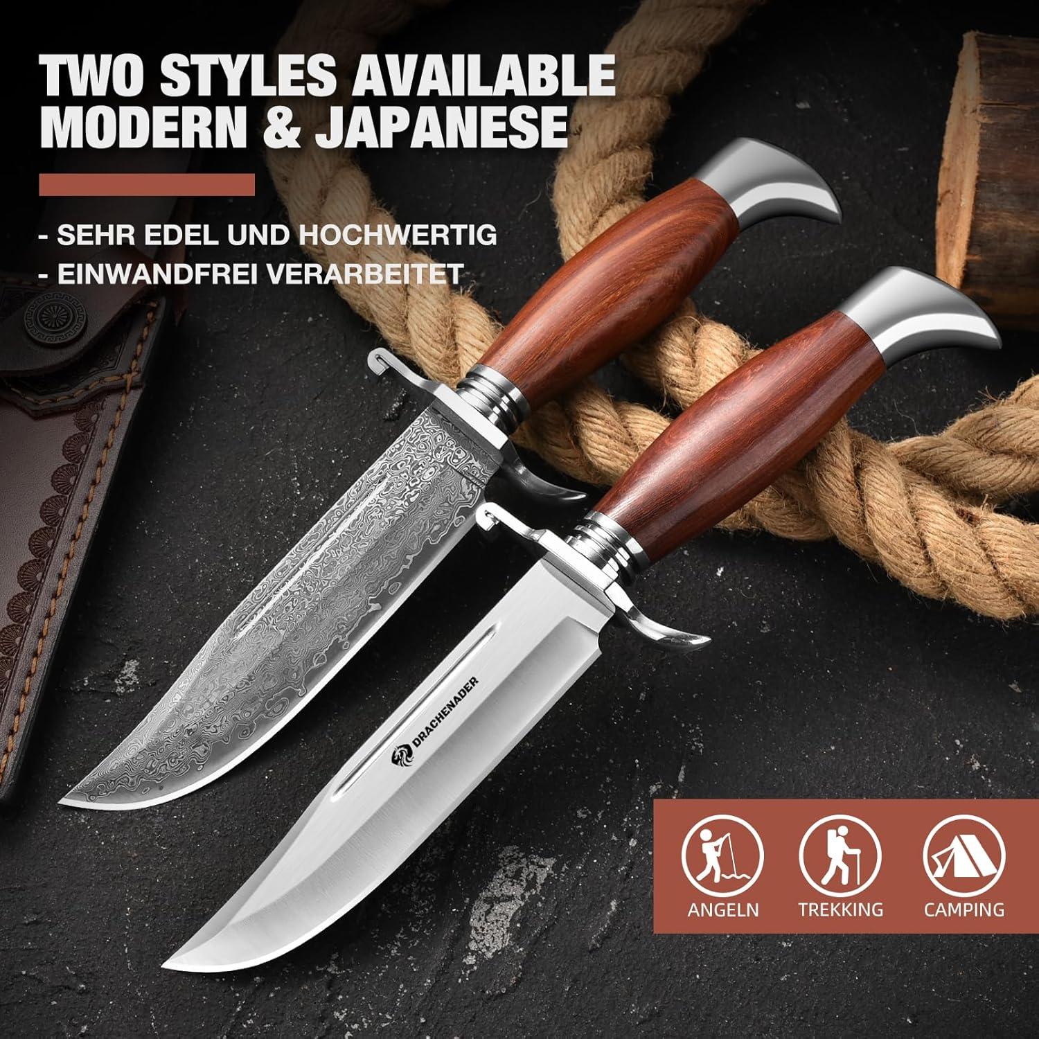 Cuchillo Bowie DRACHENADER 14.4 cm Acero Inoxidable con Funda