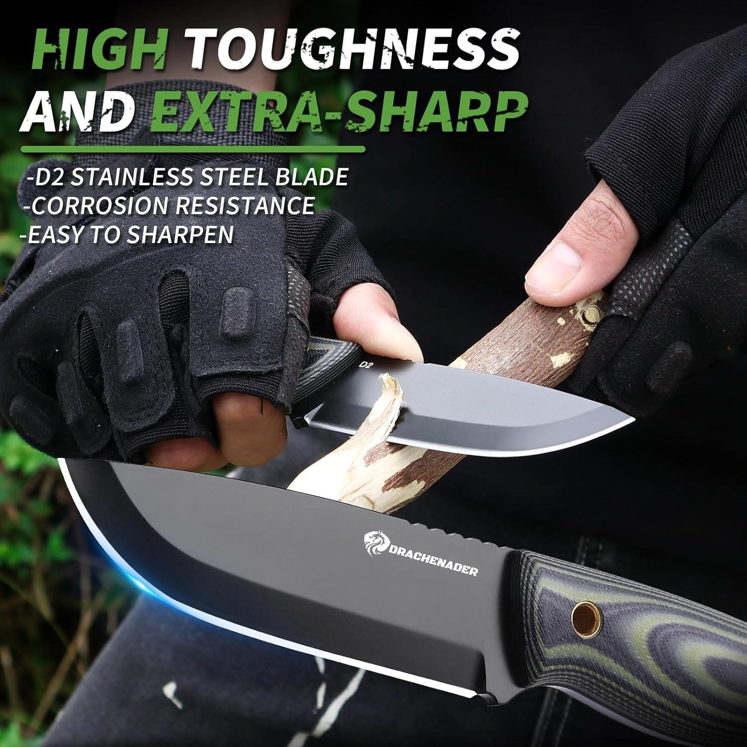 Cuchillo de Hoja Fija AQUILA-X D2 con Funda Kydex 21.5 cm