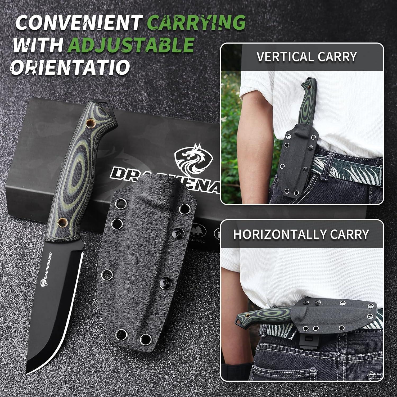 Cuchillo de Hoja Fija AQUILA-X D2 con Funda Kydex 21.5 cm