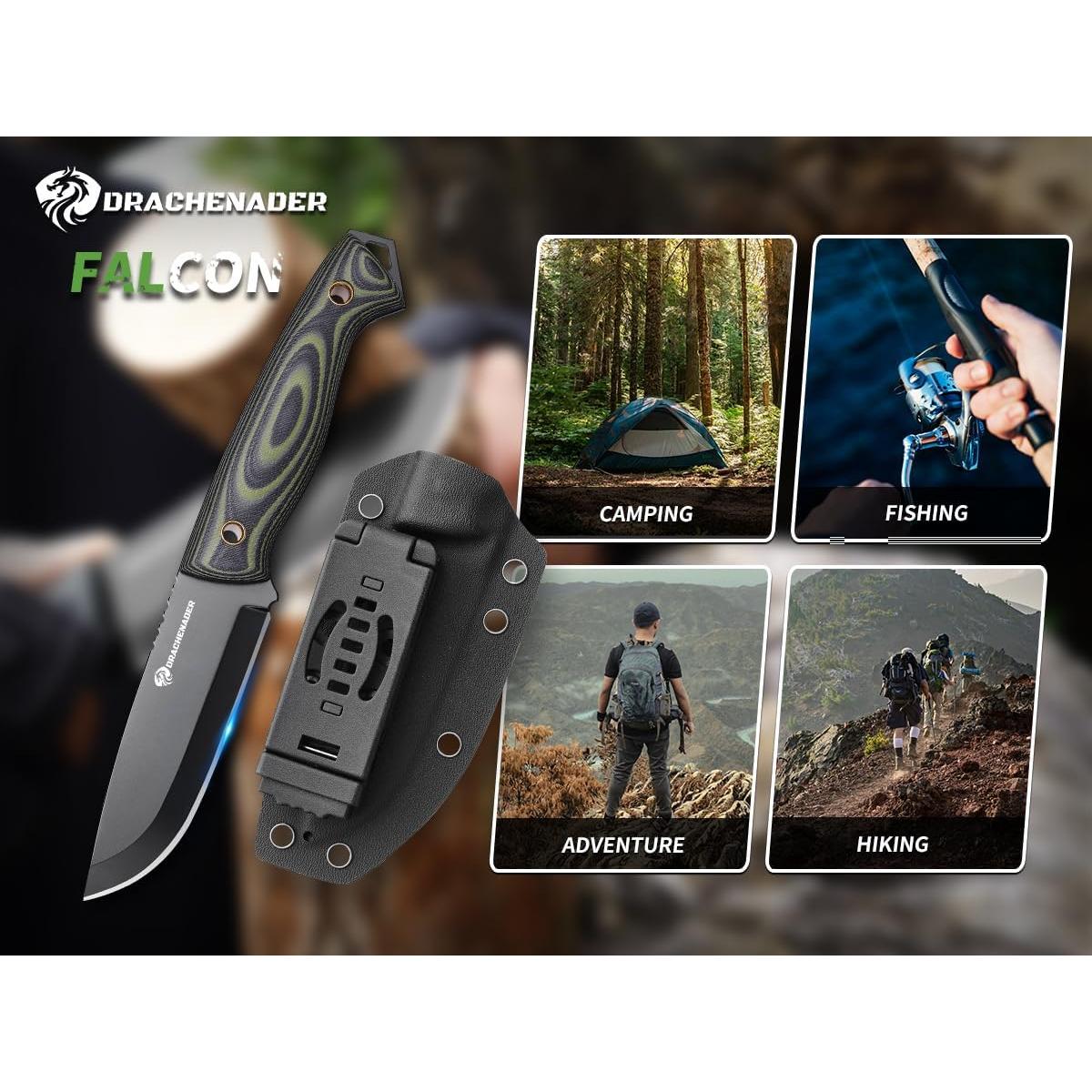 Cuchillo de Hoja Fija AQUILA-X D2 con Funda Kydex 21.5 cm