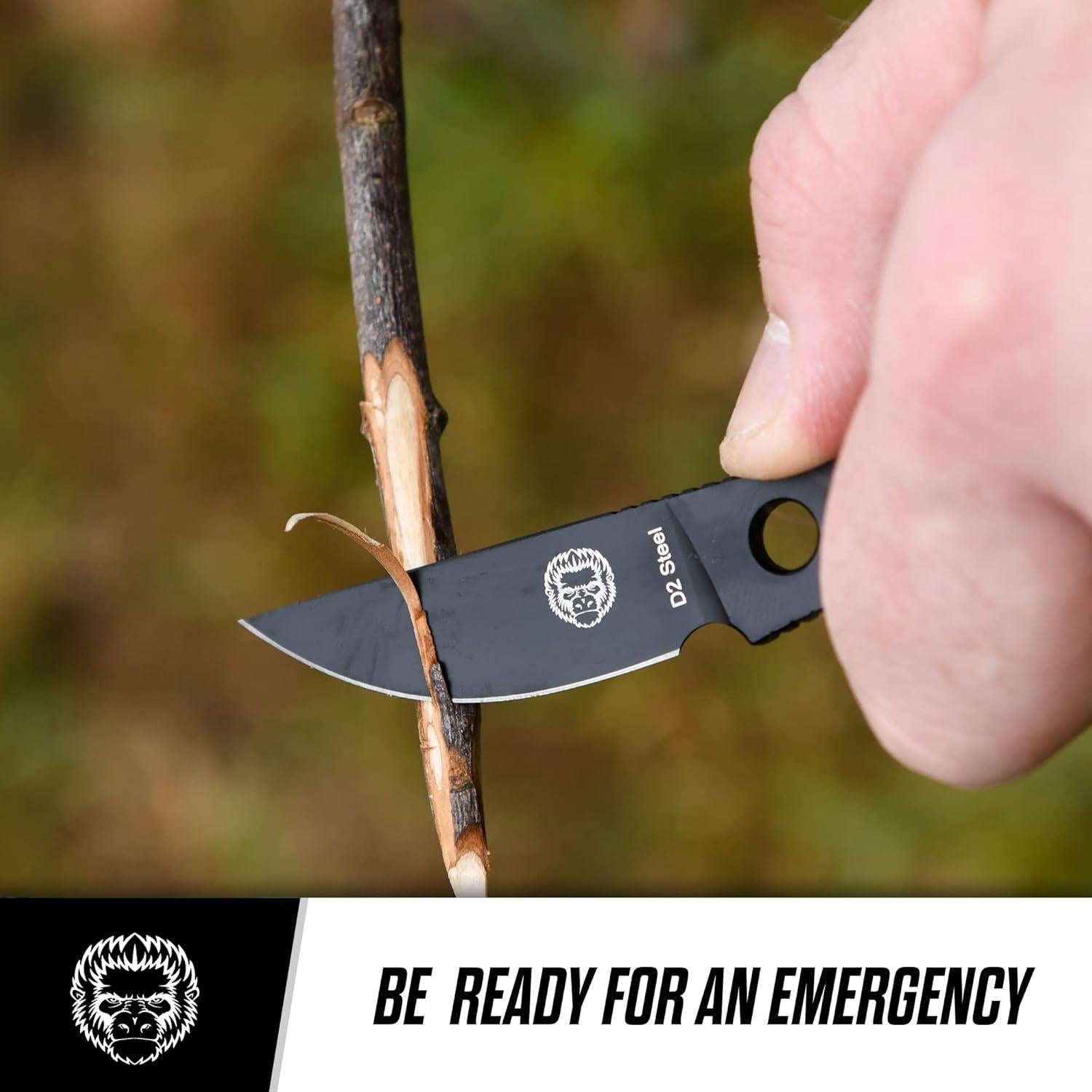 Cuchillo de Supervivencia Gorila Holtzman D2 con Funda Negra