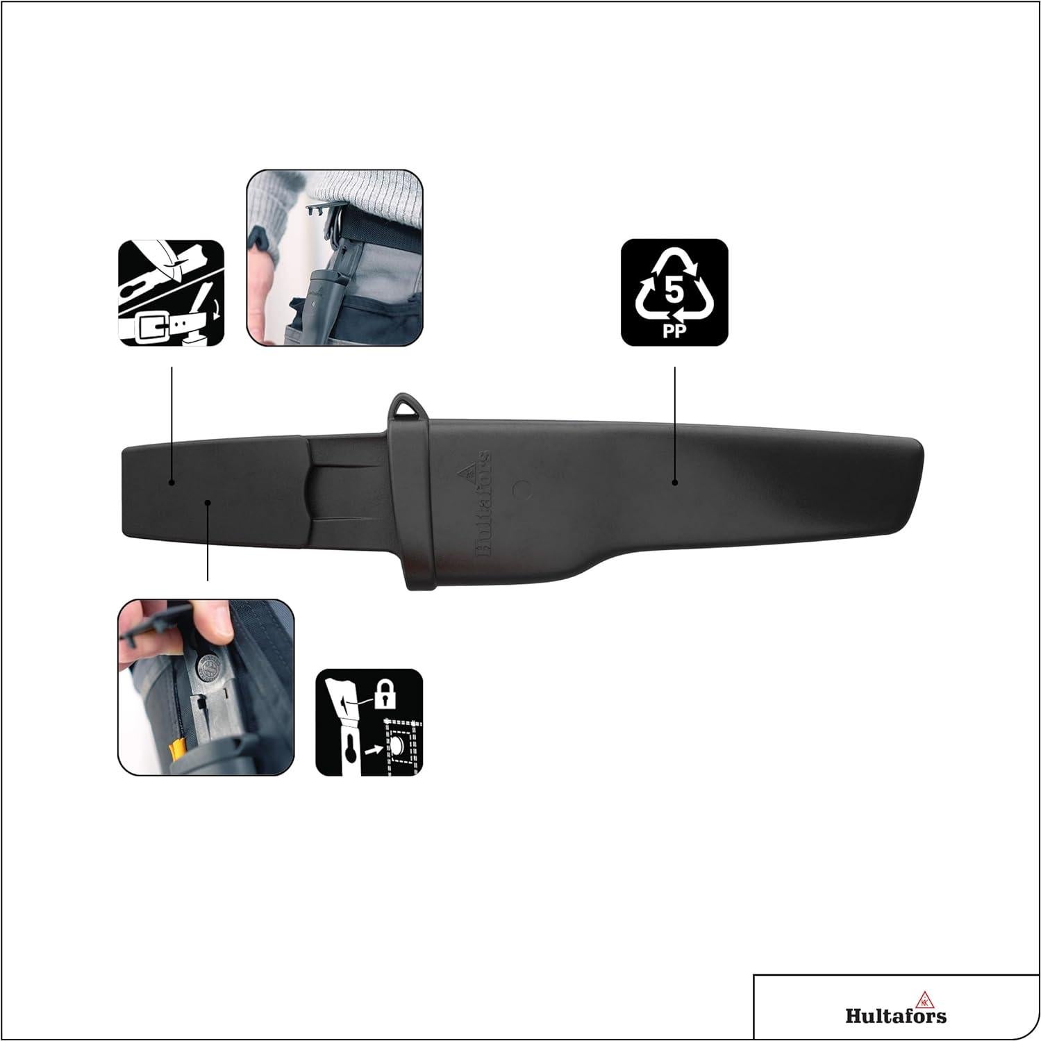 Cuchillo Hultafors HVK BIO 20.3cm con Funda - Acero Carbono