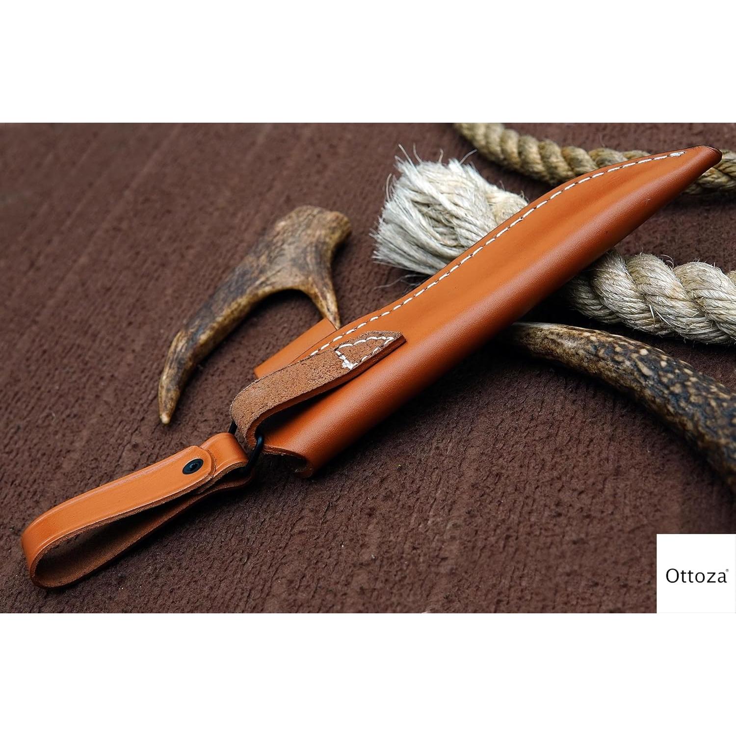 Funda de Cuchillo de Cuero Ottoza No:74 para Cinturón 17.15 cm