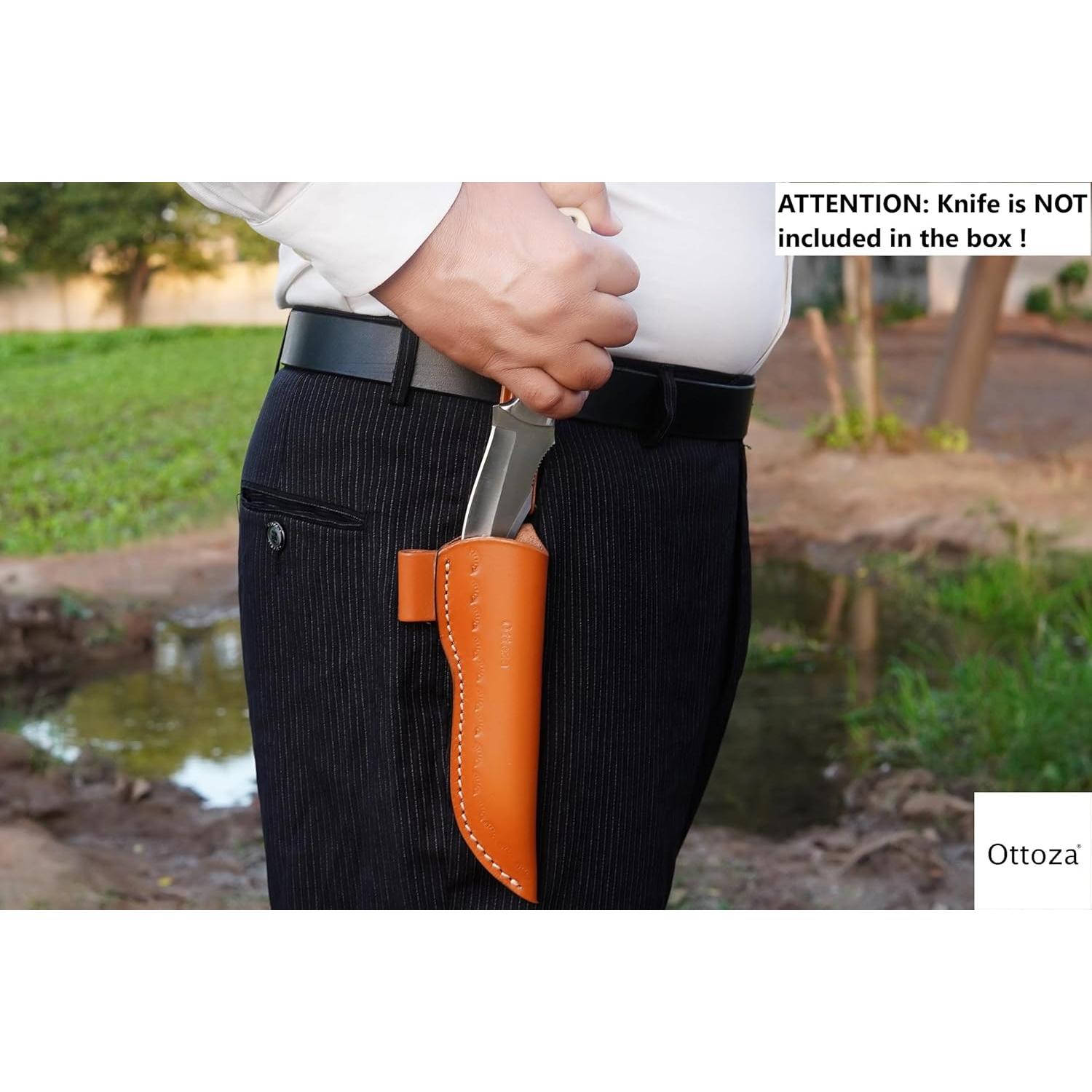 Funda de Cuchillo de Cuero Ottoza No:74 para Cinturón 17.15 cm