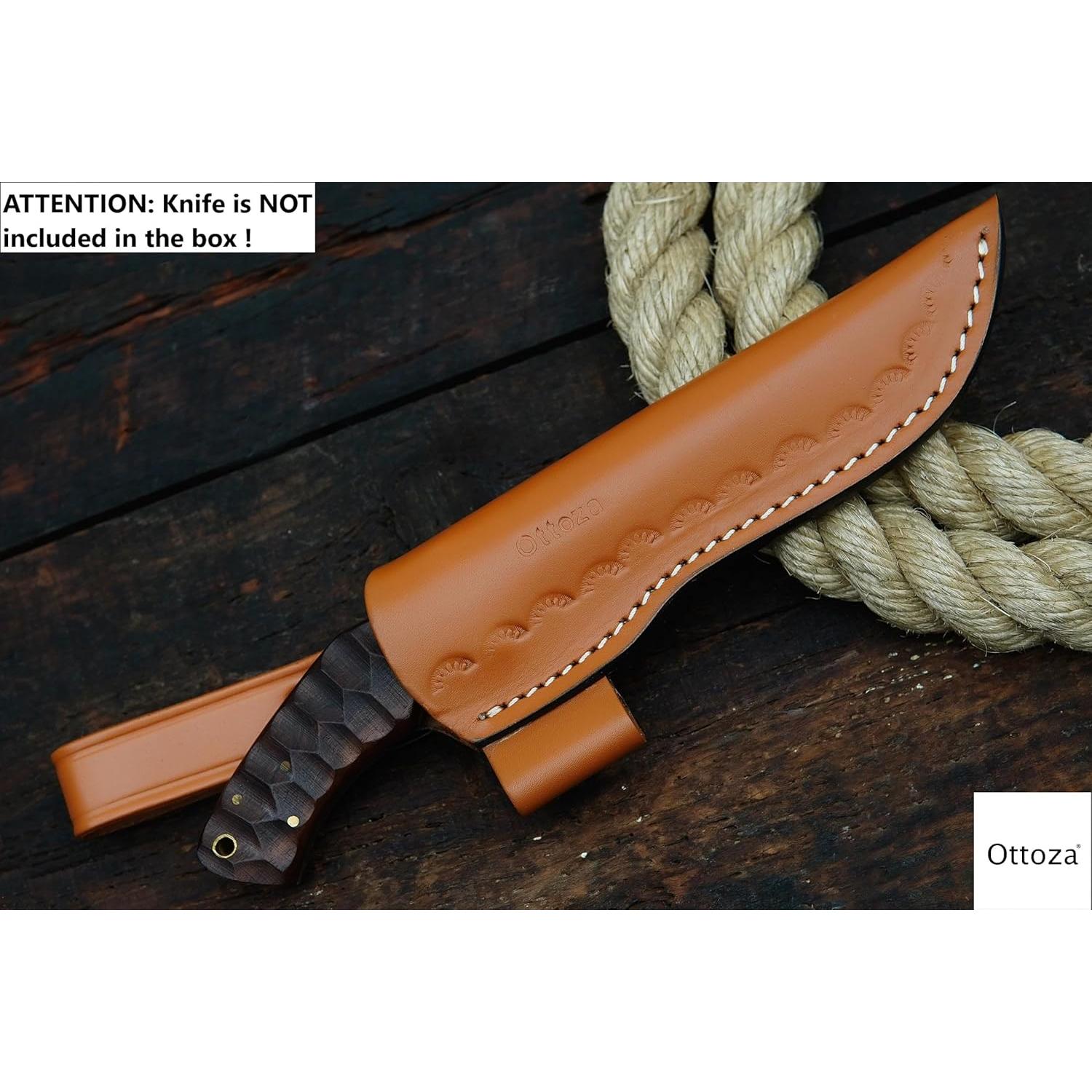 Funda de Cuchillo de Cuero Ottoza No:74 para Cinturón 17.15 cm
