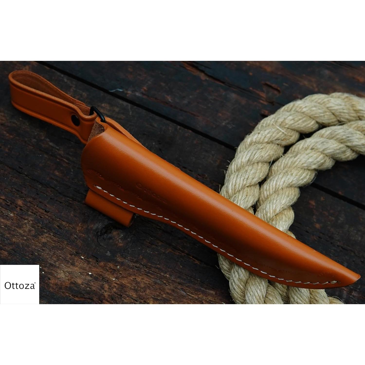 Funda de Cuchillo de Cuero Ottoza No:74 para Cinturón 17.15 cm