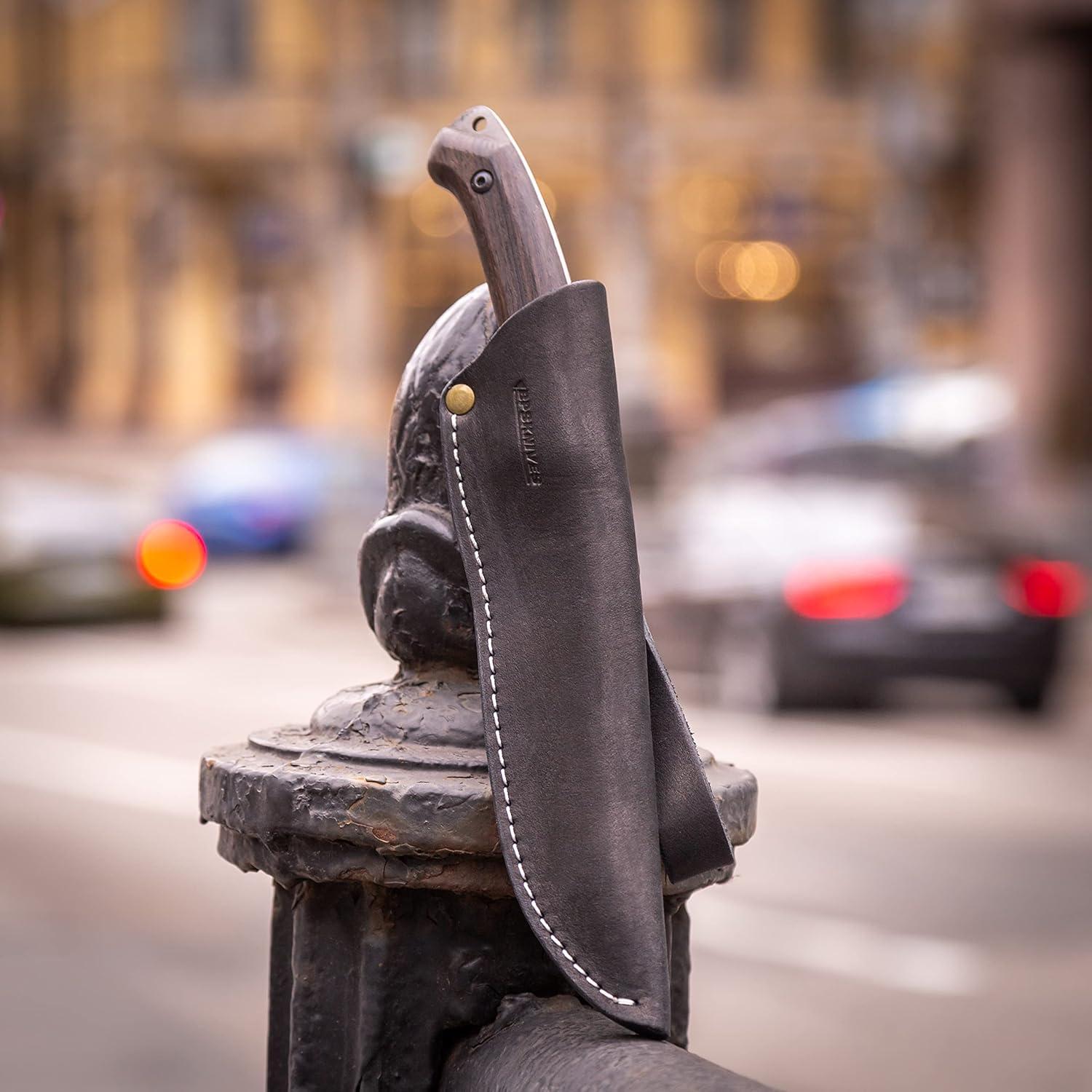 Funda de Cuchillo de Cuero BPS para Mora Garberg 203 mm