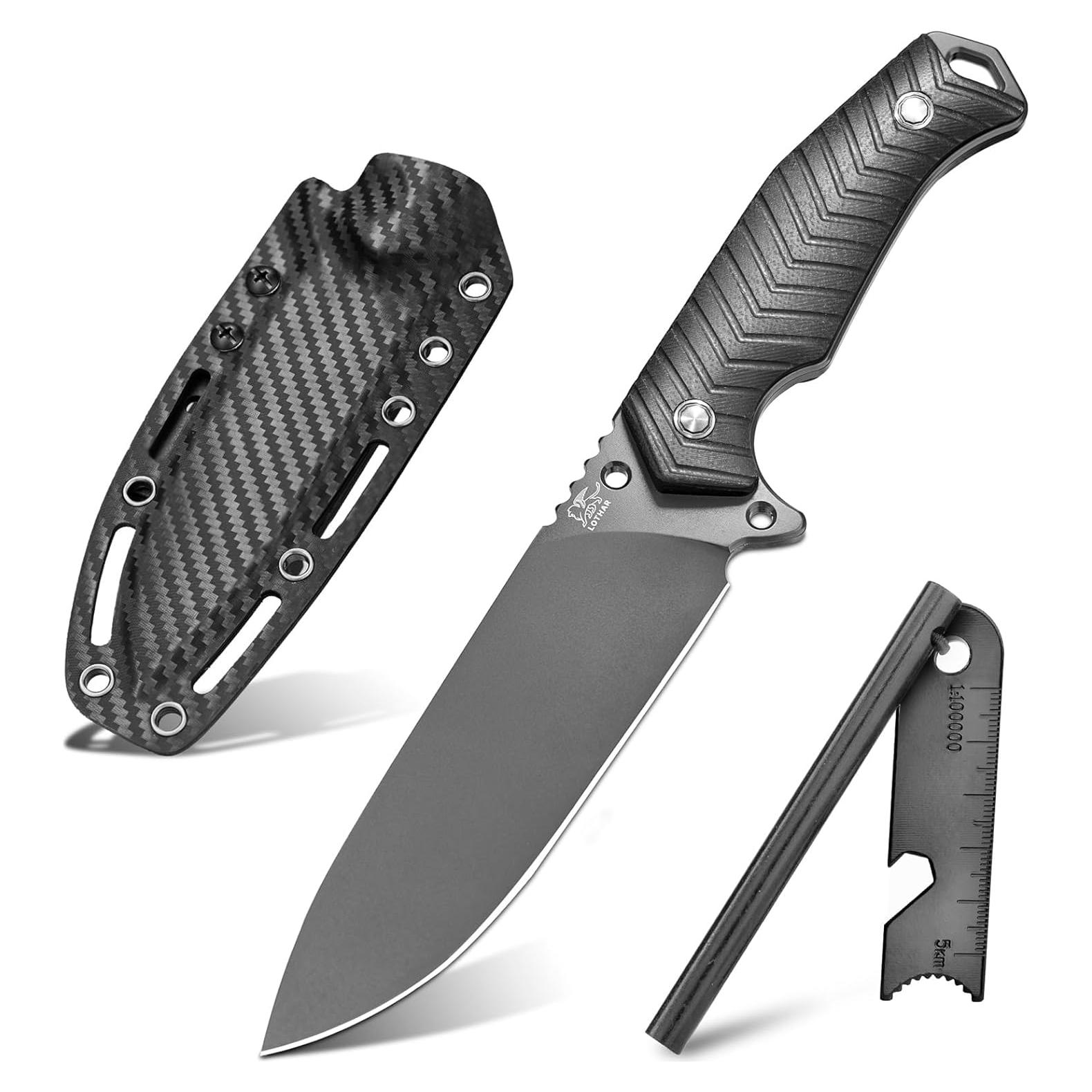 Cuchillo de Supervivencia LOTHAR BAT con Funda Kydex y Encendedor