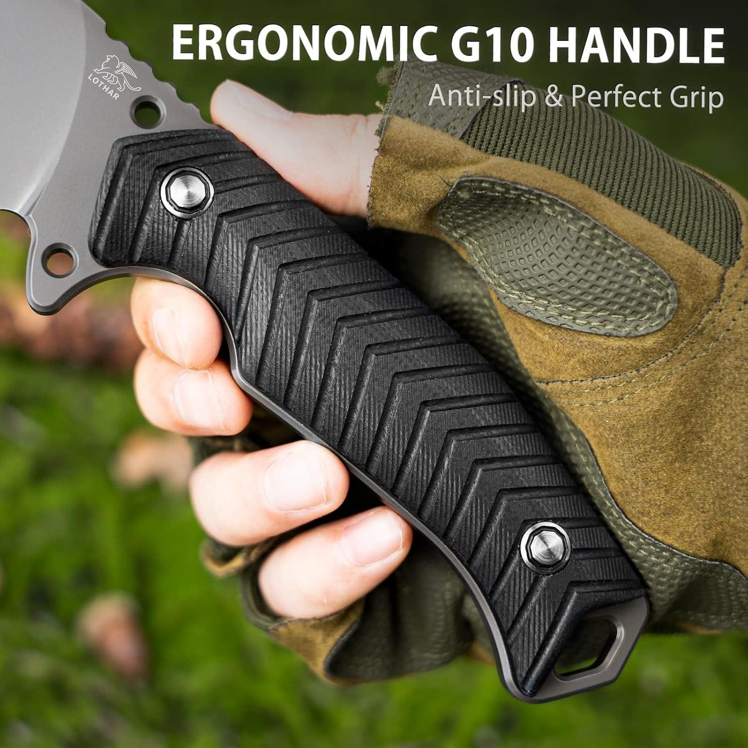 Cuchillo de Supervivencia LOTHAR BAT con Funda Kydex y Encendedor