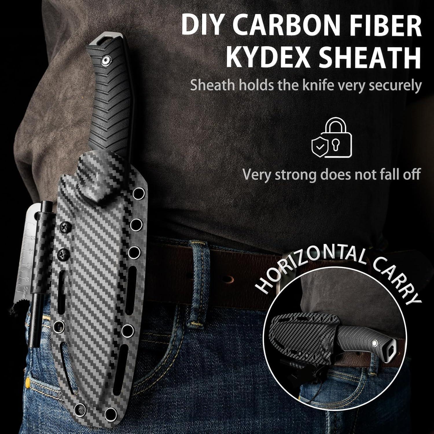 Cuchillo de Supervivencia LOTHAR BAT con Funda Kydex y Encendedor