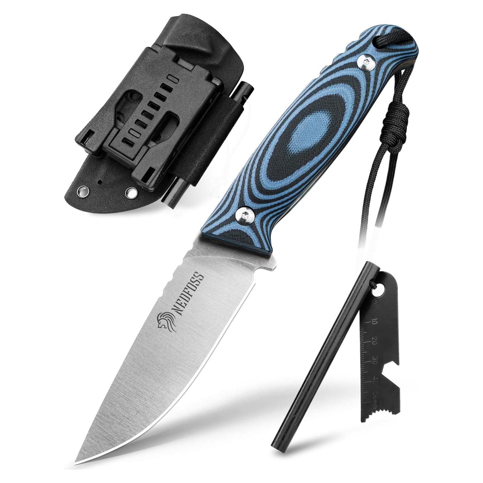 Cuchillo de Bushcraft NedFoss Hyenas 8.89 cm con Encendedor