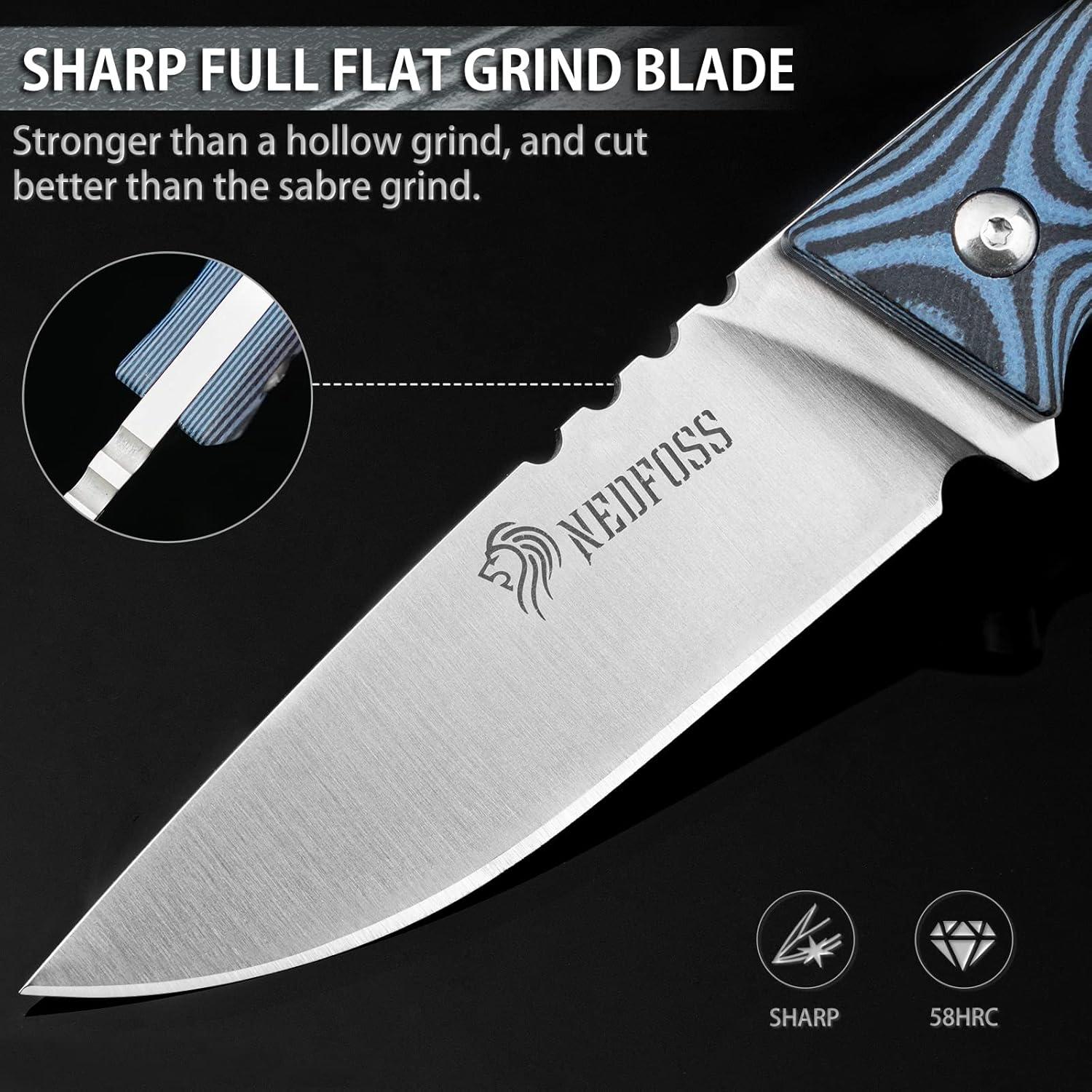 Cuchillo de Bushcraft NedFoss Hyenas 8.89 cm con Encendedor