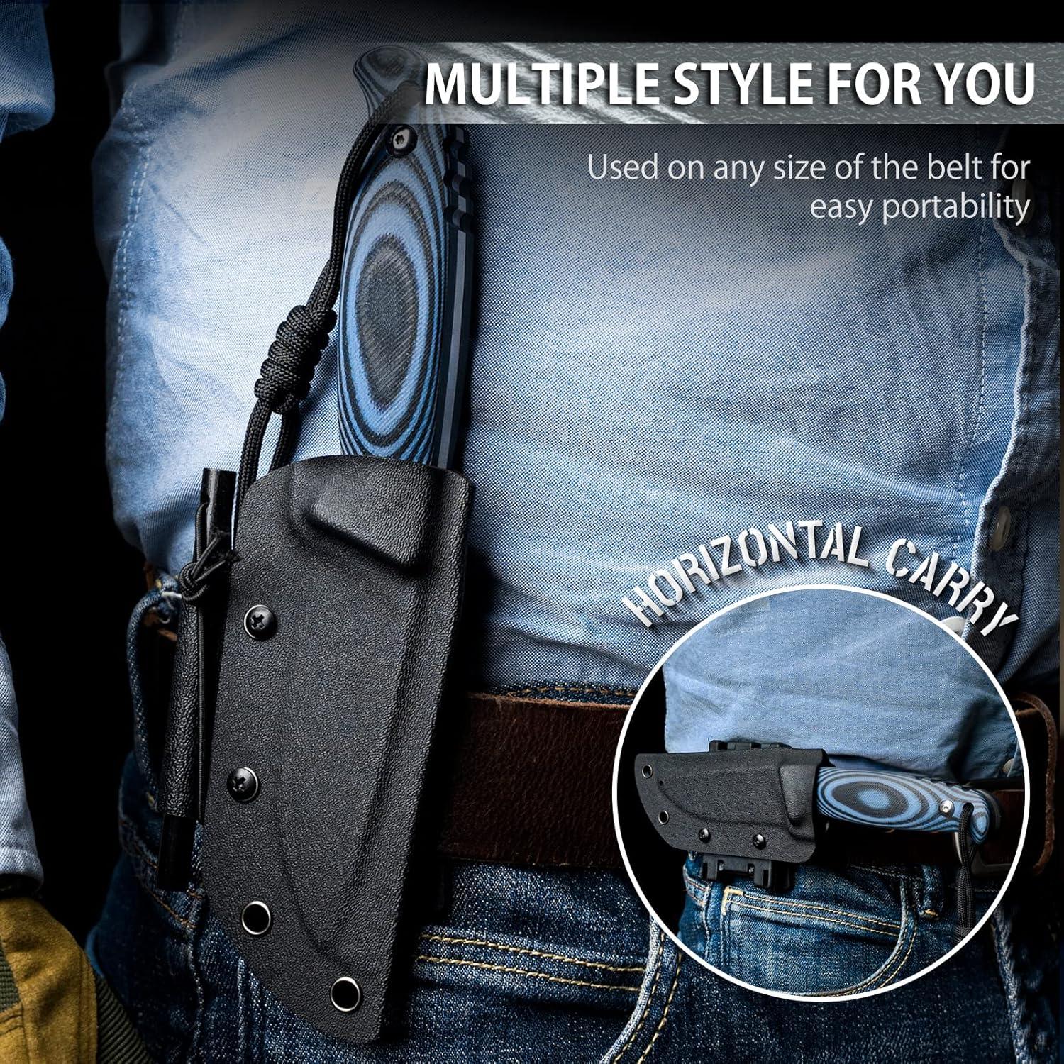 Cuchillo de Bushcraft NedFoss Hyenas 8.89 cm con Encendedor