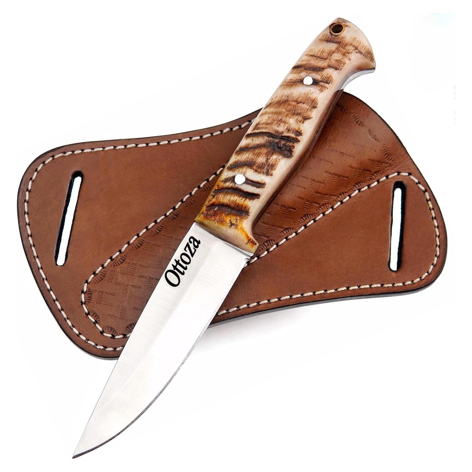 Cuchillo Bushcraft Ottoza de Acero al Carbono 1095 con Funda