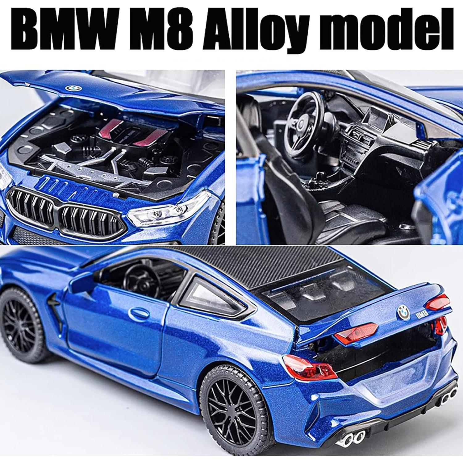 Coche de Juguete BMW M8 Metal 1:32 Luz y Sonido Azul