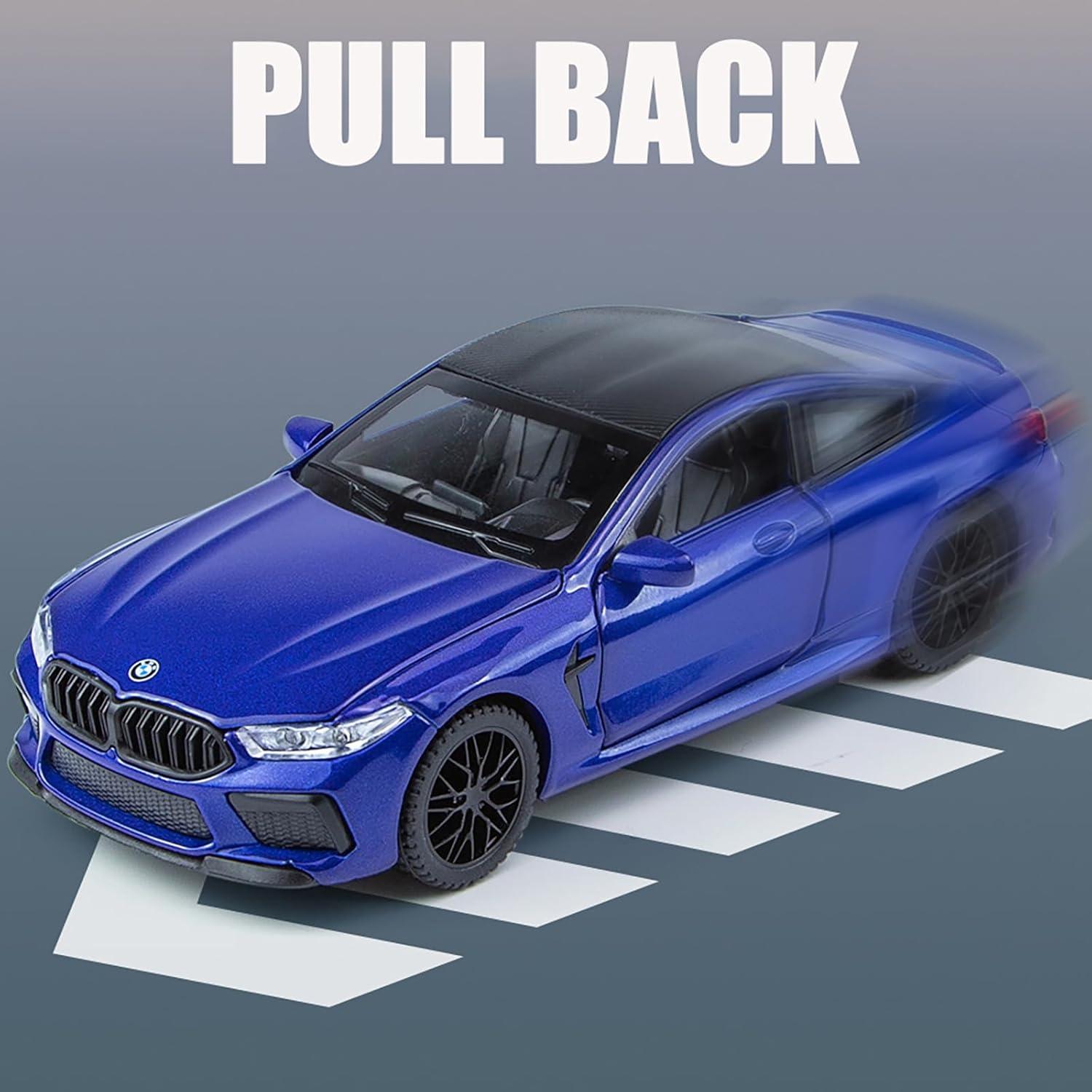 Coche de Juguete BMW M8 Metal 1:32 Luz y Sonido Azul