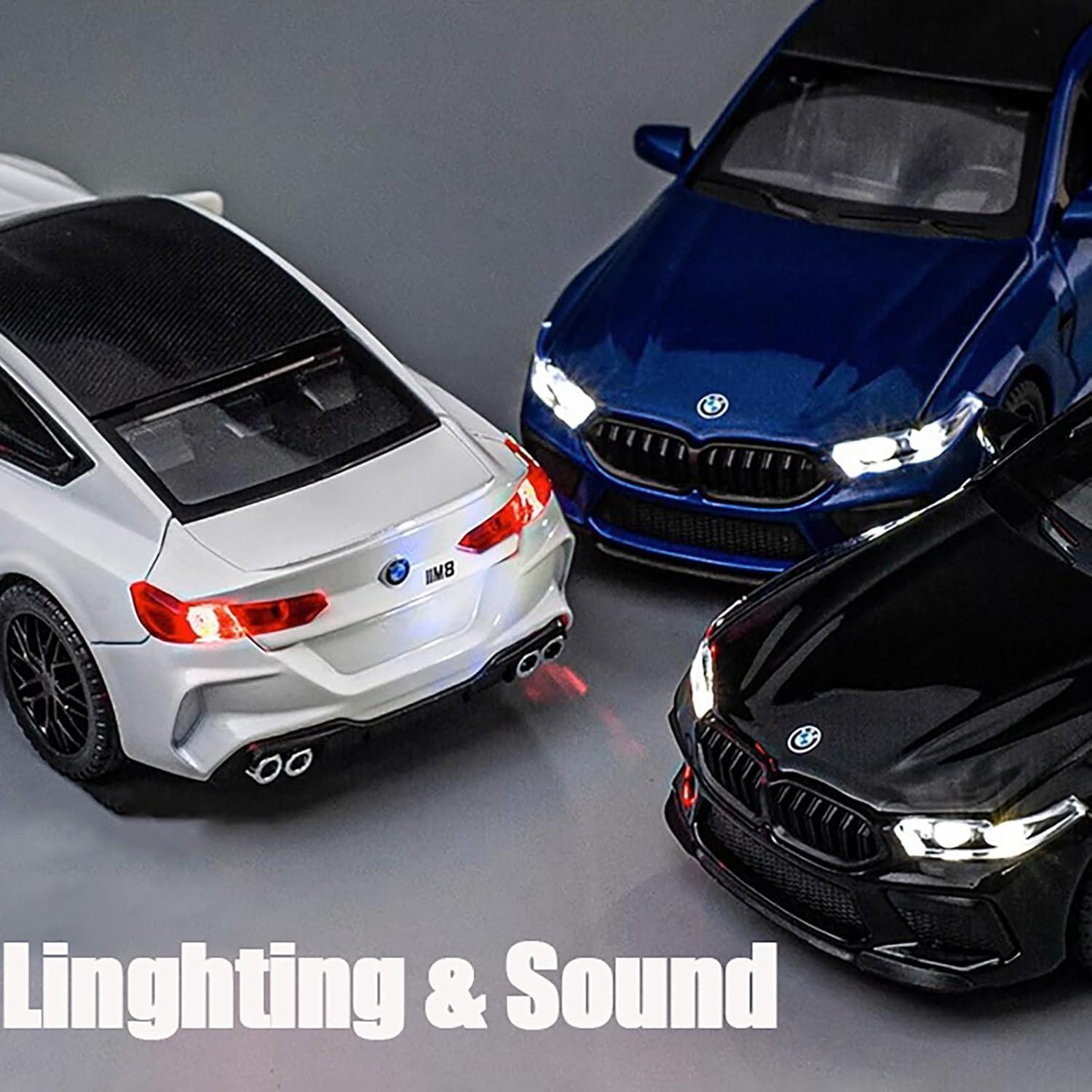 Coche de Juguete BMW M8 Metal 1:32 Luz y Sonido Azul