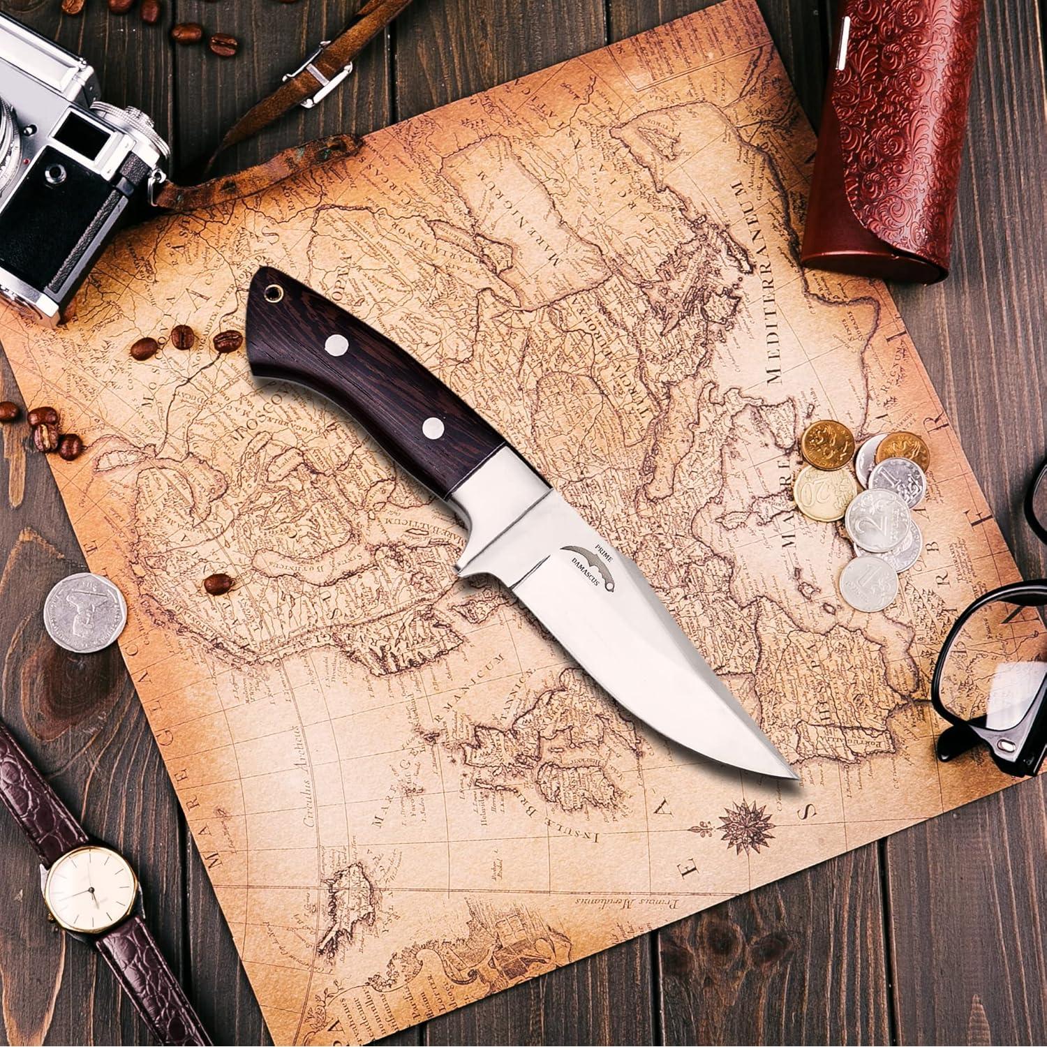 Cuchillo de Caza Fijo Prime Damascus 20.6 cm Acero Inoxidable